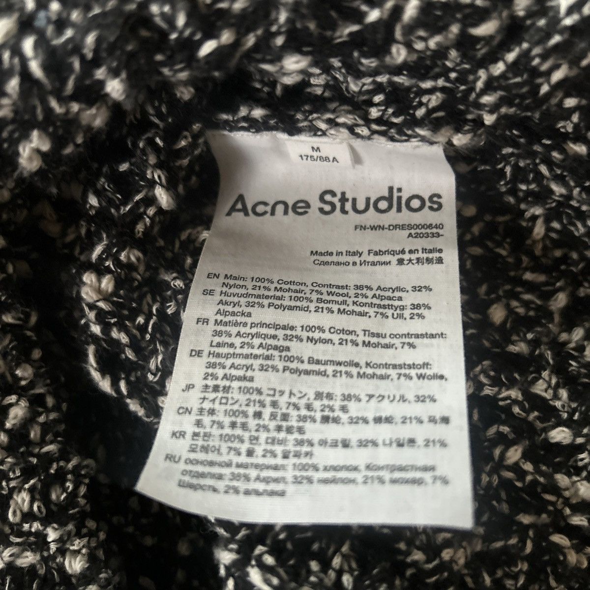 Acne Studios Acne Studios Black & White Open Knit Dress Size M / US 6-8 / IT 42-44 - 6 Thumbnail