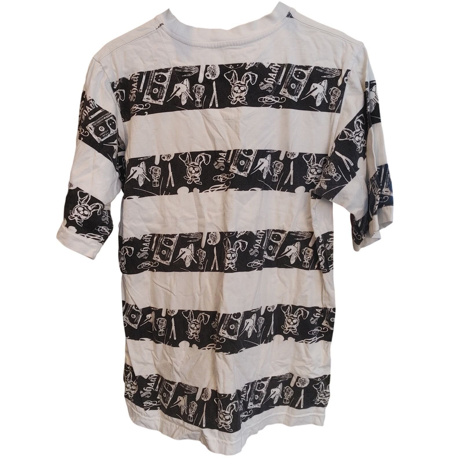 Shady Ltd Vintage Y2K Shady Men's SM White/Black Stripe Graphic Tee Size US S / EU 44-46 / 1 - 2 Thumbnail