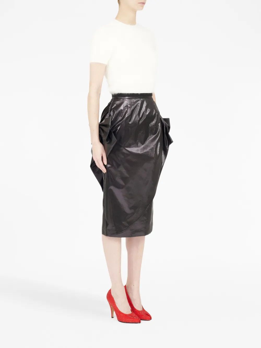 Maison Margiela o1y0625 Midi Skirt in Black Size 26" / US 2 / IT 38 - 5 Thumbnail