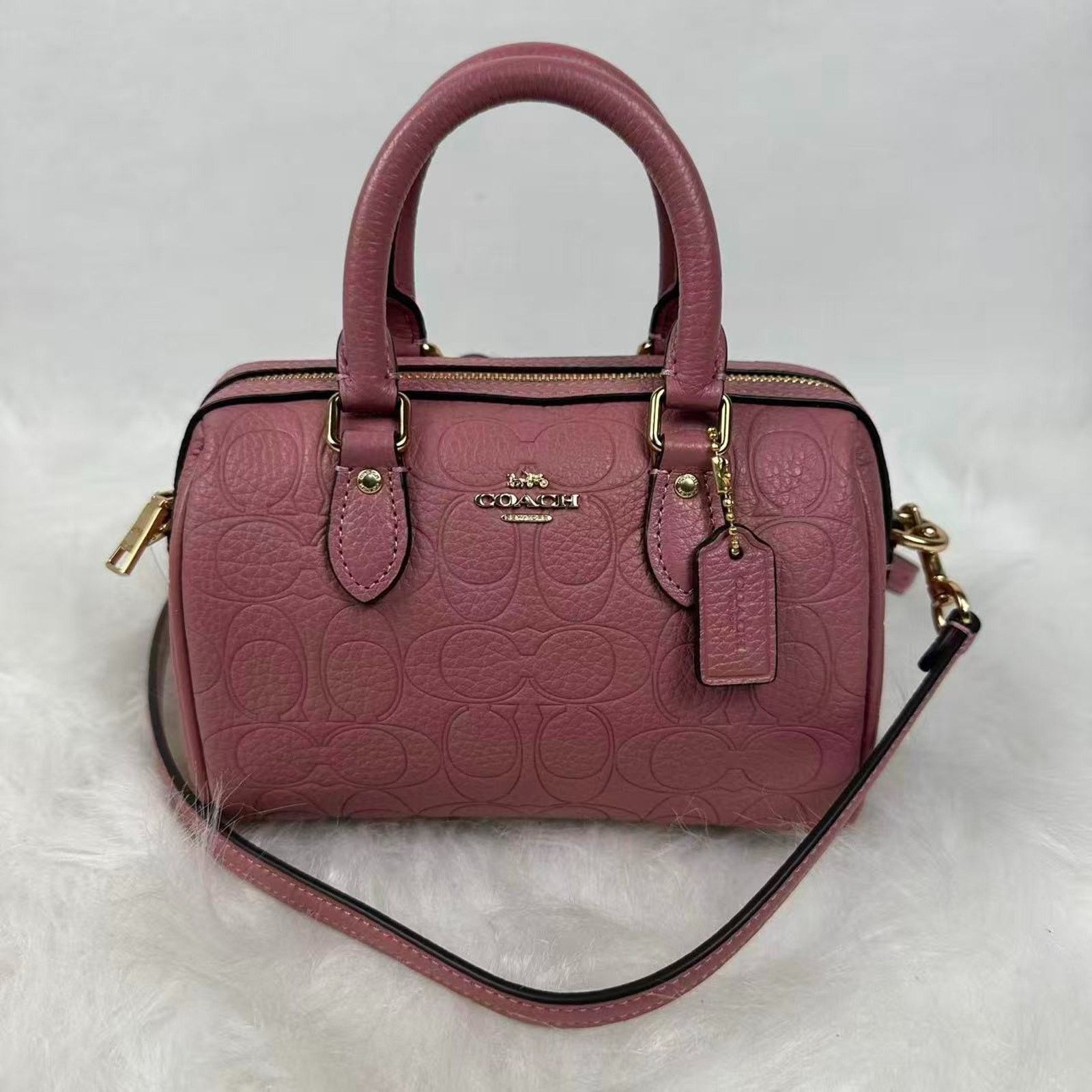 Coach Coach Mini Rowan Crossbody Sig Leather Pebbled Leather/Peony Size ONE SIZE - 1 Thumbnail