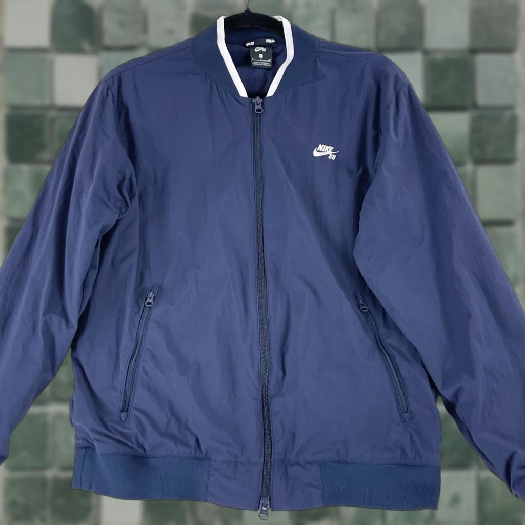 Nike Nike SB Jacket Mens Small Blue Long Sleeve Full Zip Skate Board Logo White Trim Size US S / EU 44-46 / 1 - 1 Thumbnail
