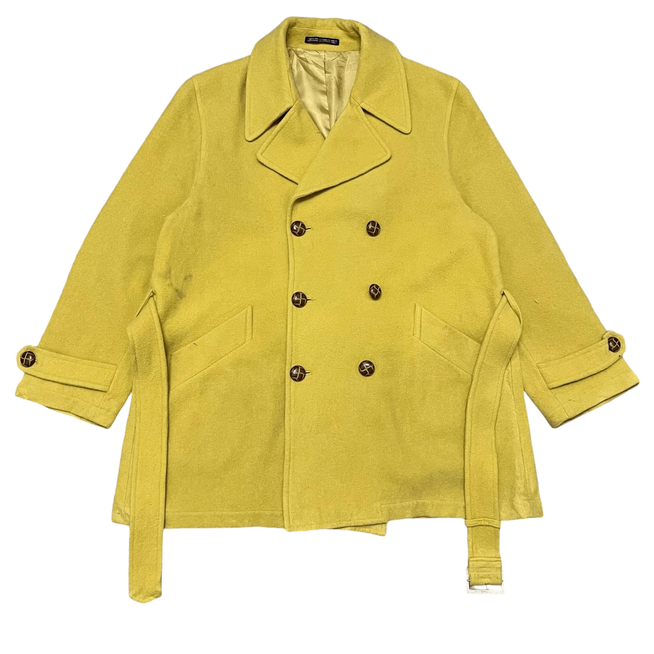 Yohji Yamamoto Vintage Ined by Yohji Yamamoto Wool Coat with Belt Size US M / EU 48-50 / 2 - 1 Thumbnail