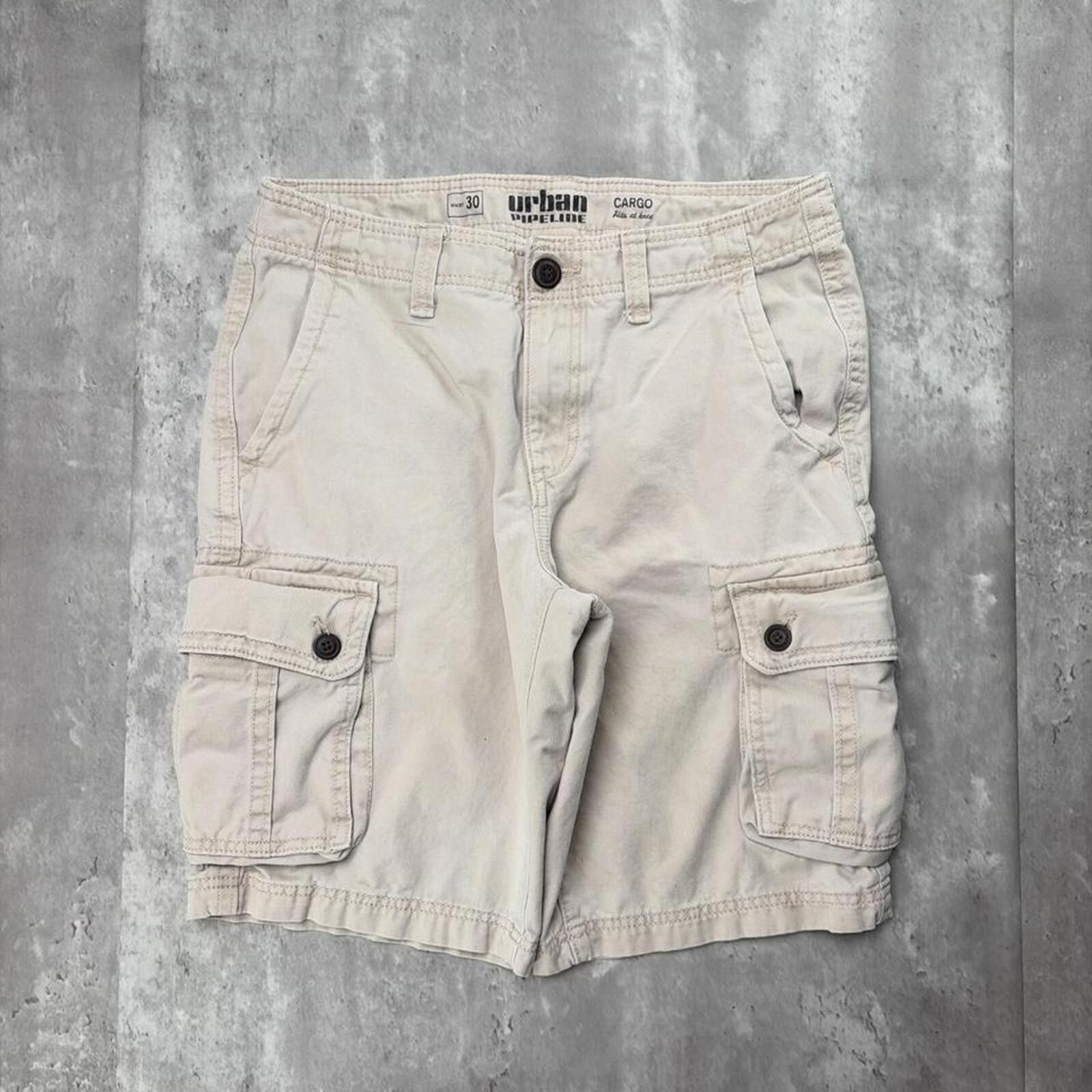 Other Y2K Beige Urban Pipeline Grunge Baggy Cargo Shorts Size US 30 / EU 46 - 2 Thumbnail