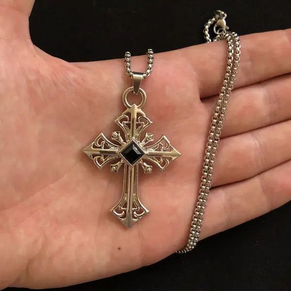 VIBE Cross Pendant Necklace Punk Chain Size ONE SIZE - 7 Thumbnail