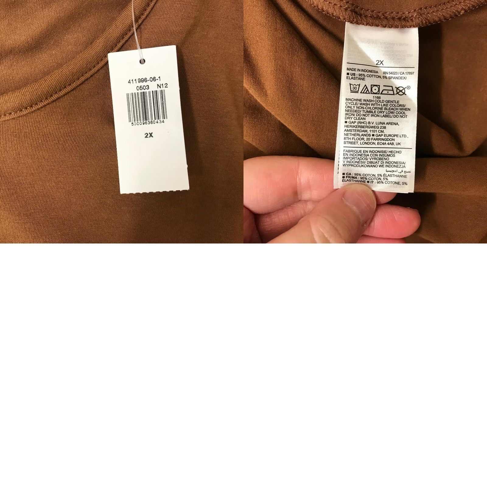 Old Navy Old Navy Bodysuit Long Sleeve Crew Neck Brown 2X Women Knit Solid Stretch Size XXL / US 16-18 / IT 52-54 - 8 Thumbnail