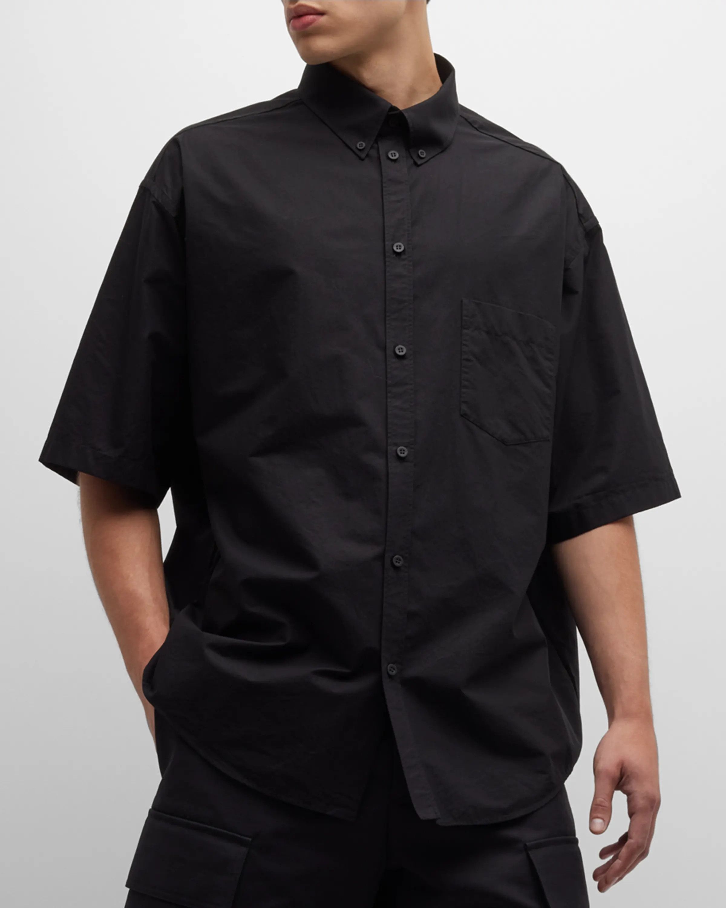 Balenciaga o1tr1nto1025 Crypto Short Sleeve Shirt Large Fit in Black Size US XS / EU 42 / 0 - 4 Thumbnail