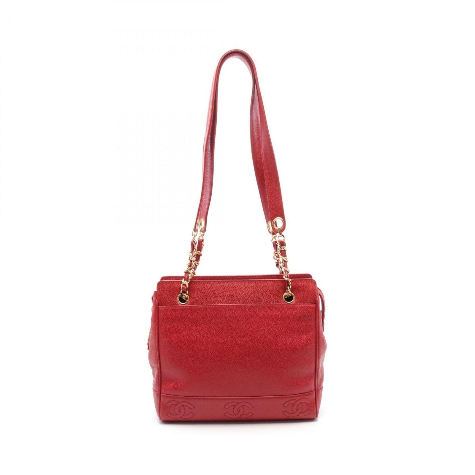 Chanel Red Caviar Leather Shoulder Bag