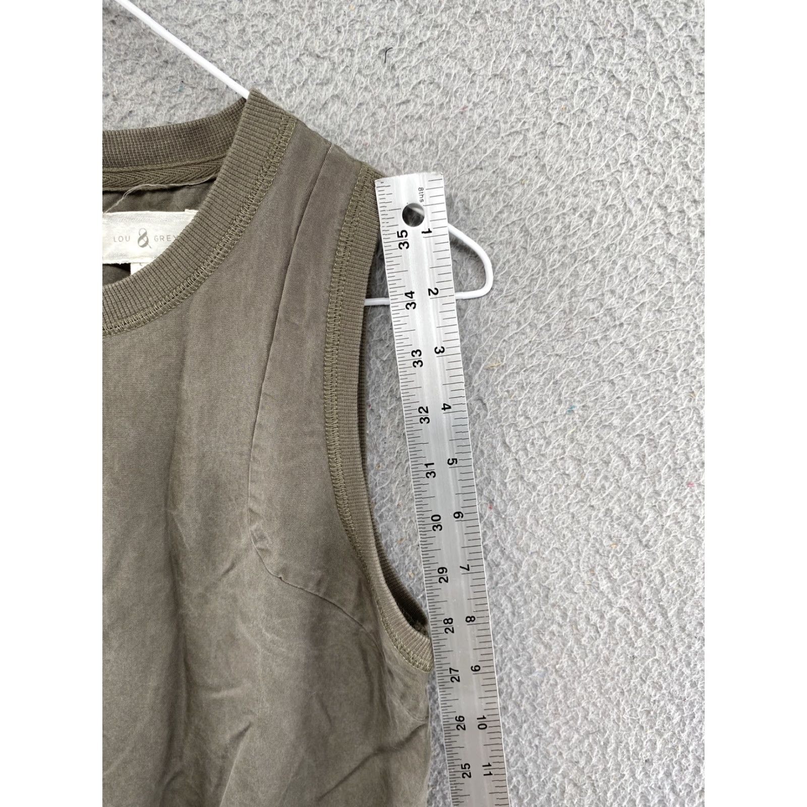 Lou & Grey Lou & Grey Green Sleeveless Tie Waist Lyocell Dress Womens S Knee Length Shirt Dress Tank Dress Casual Size S / US 4 / IT 40 - 6 Thumbnail