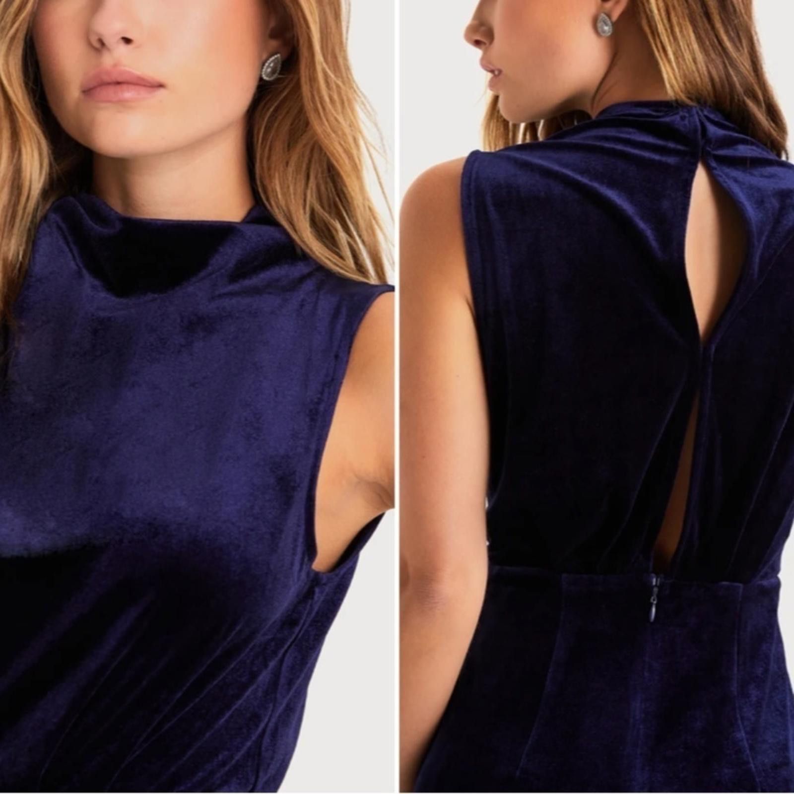 Lulus LULU's Elegant Special Event Wedding Bridesmaid Velvet Gown Size XL / US 12-14 / IT 48-50 - 3 Thumbnail