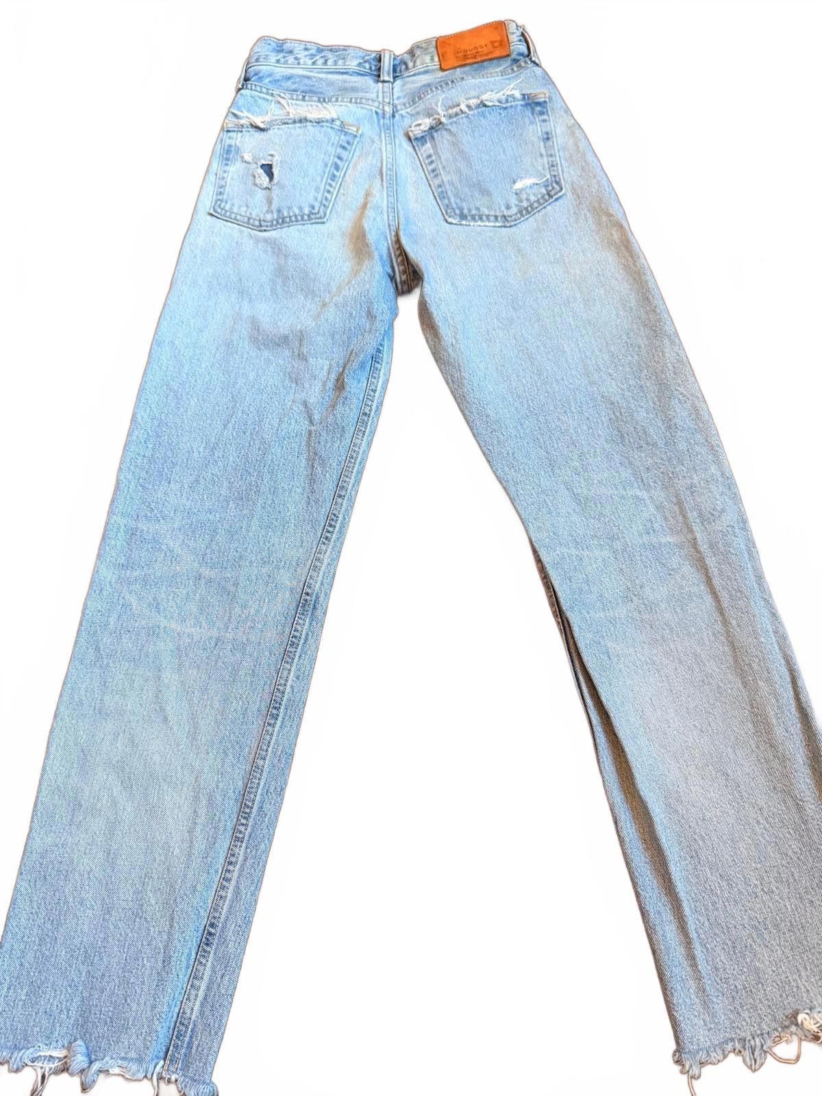 MOUSSY Moussy Light Blue Distressed Denim Jeans Size 24 Size 24" / US 00 / IT 34 - 5 Thumbnail