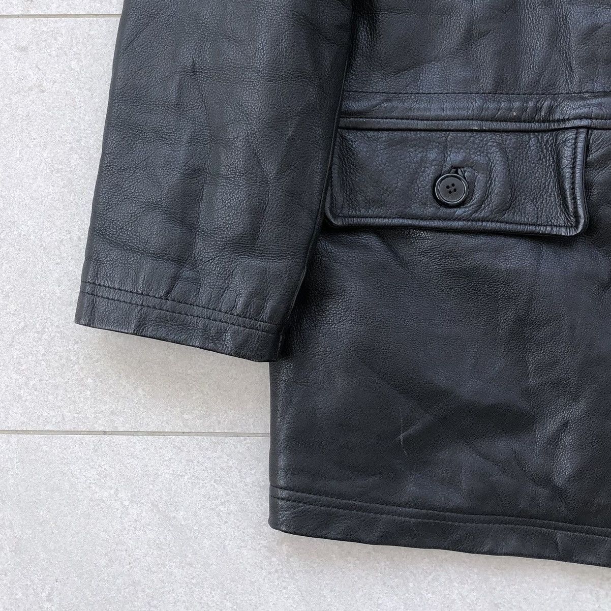 Vintage Vintage HARAJUKU Men’s Cow Genuine Leather Trench Coat Size US L / EU 52-54 / 3 - 9 Thumbnail