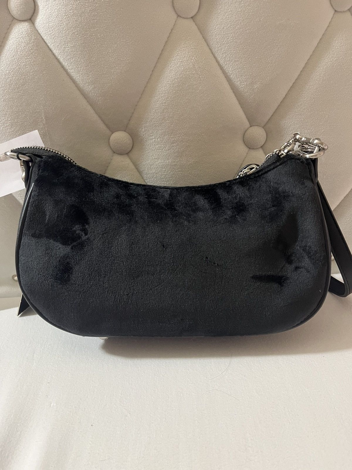 Juicy Couture × Vintage Juicy Couture Black Velour Mini Shoulder Bag Size ONE SIZE - 3 Thumbnail
