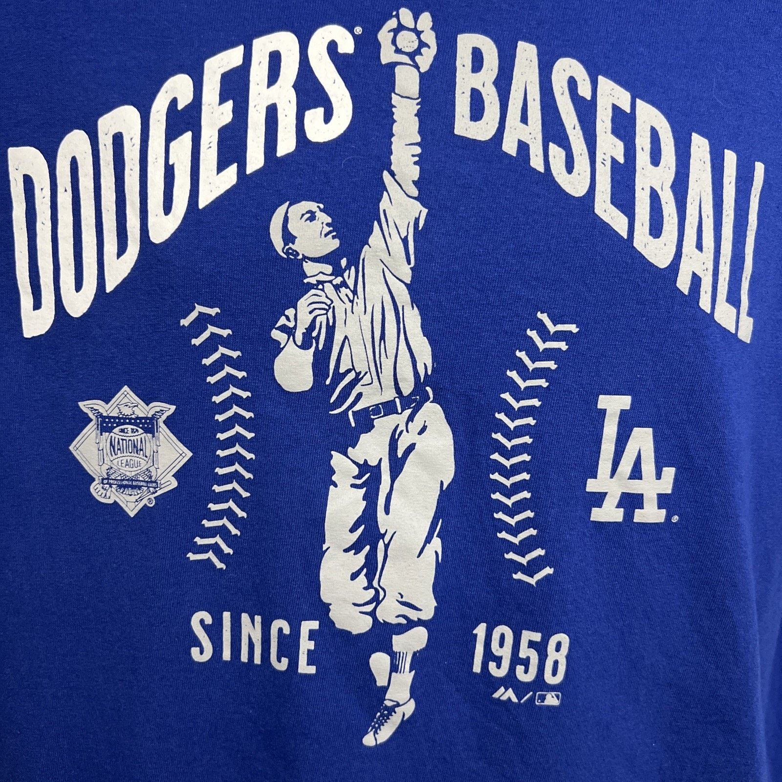 Majestic Los Angeles Dodgers Baseball Blue Graphic T-Shirt Mens XL Size US XL / EU 56 / 4 - 5 Thumbnail