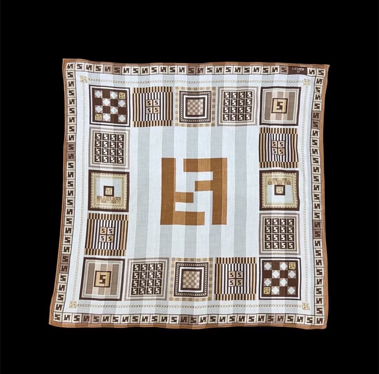 Vintage Vintage Fendi Mini Scarf Cotton Monogram G dragon Size ONE SIZE - 3 Thumbnail