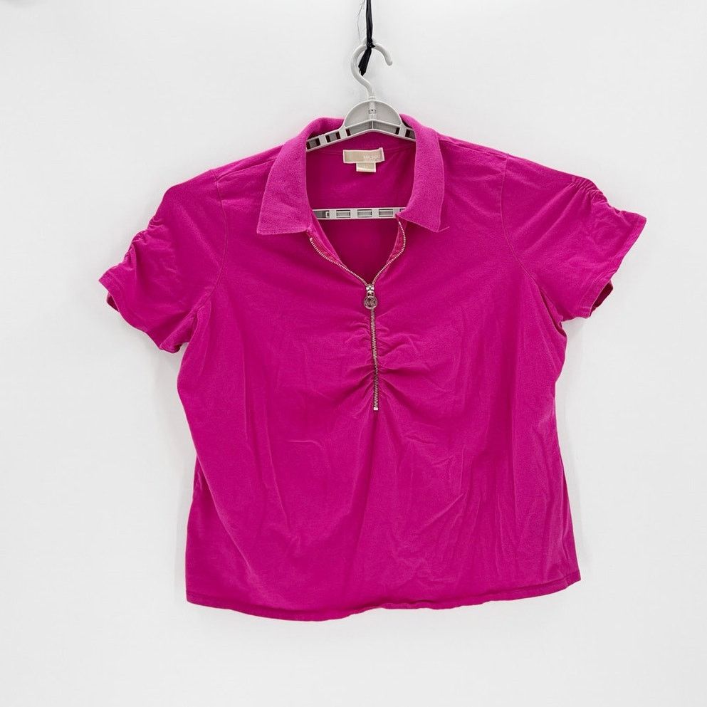Michael Kors Michael Kors halfzip polo size 3X ruched bust silver zipper Size 3XL / US 20-22 - 1 Thumbnail