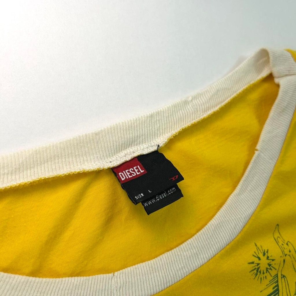 Diesel y2k Diesel yellow and green 'Super Natureza' tshirt Size L / US 10 / IT 46 - 3 Thumbnail