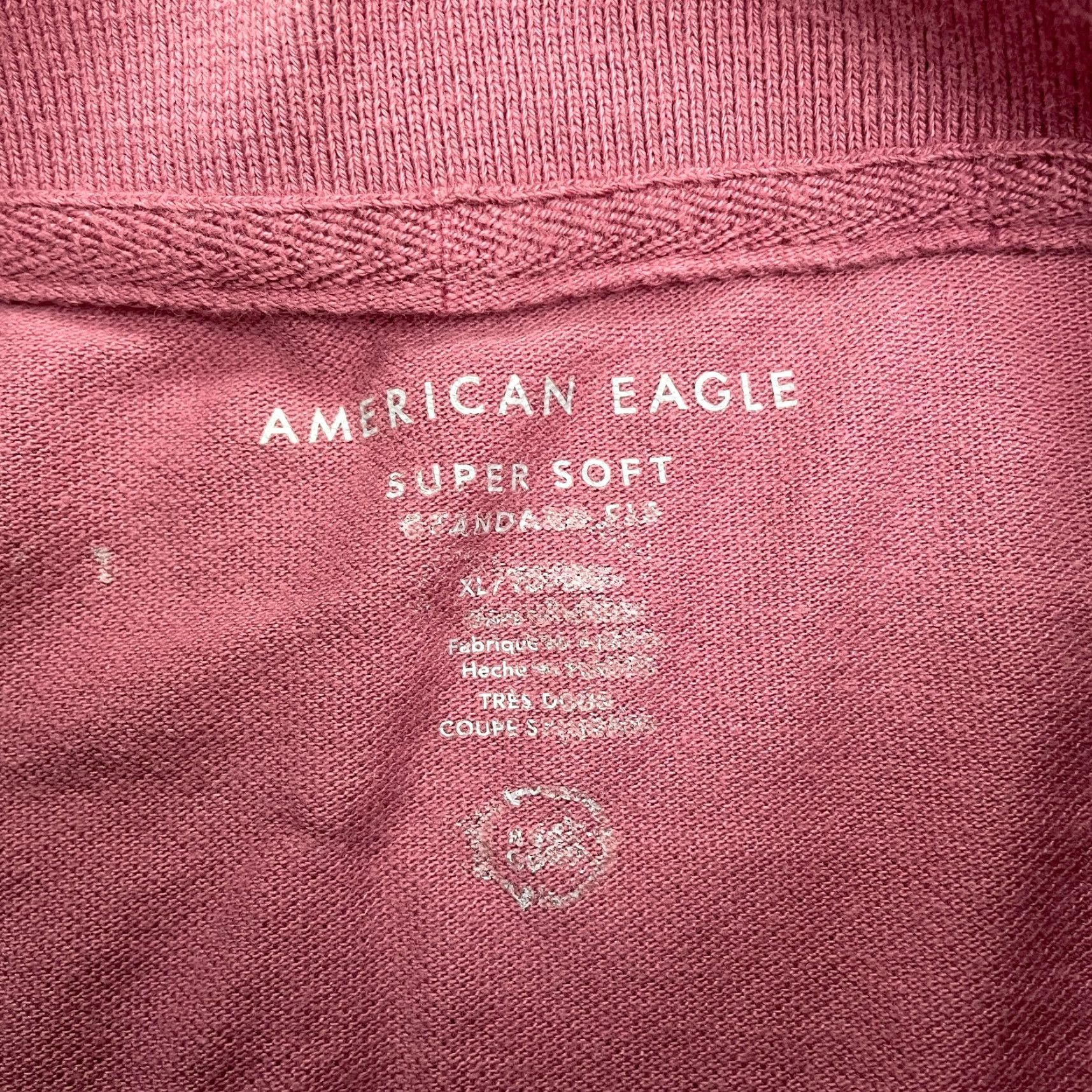 American Eagle Outfitters American Eagle Super Soft Polo Shirt XL Pink Short Sleeve Casual Mens Cotton Size US XL / EU 56 / 4 - 5 Thumbnail
