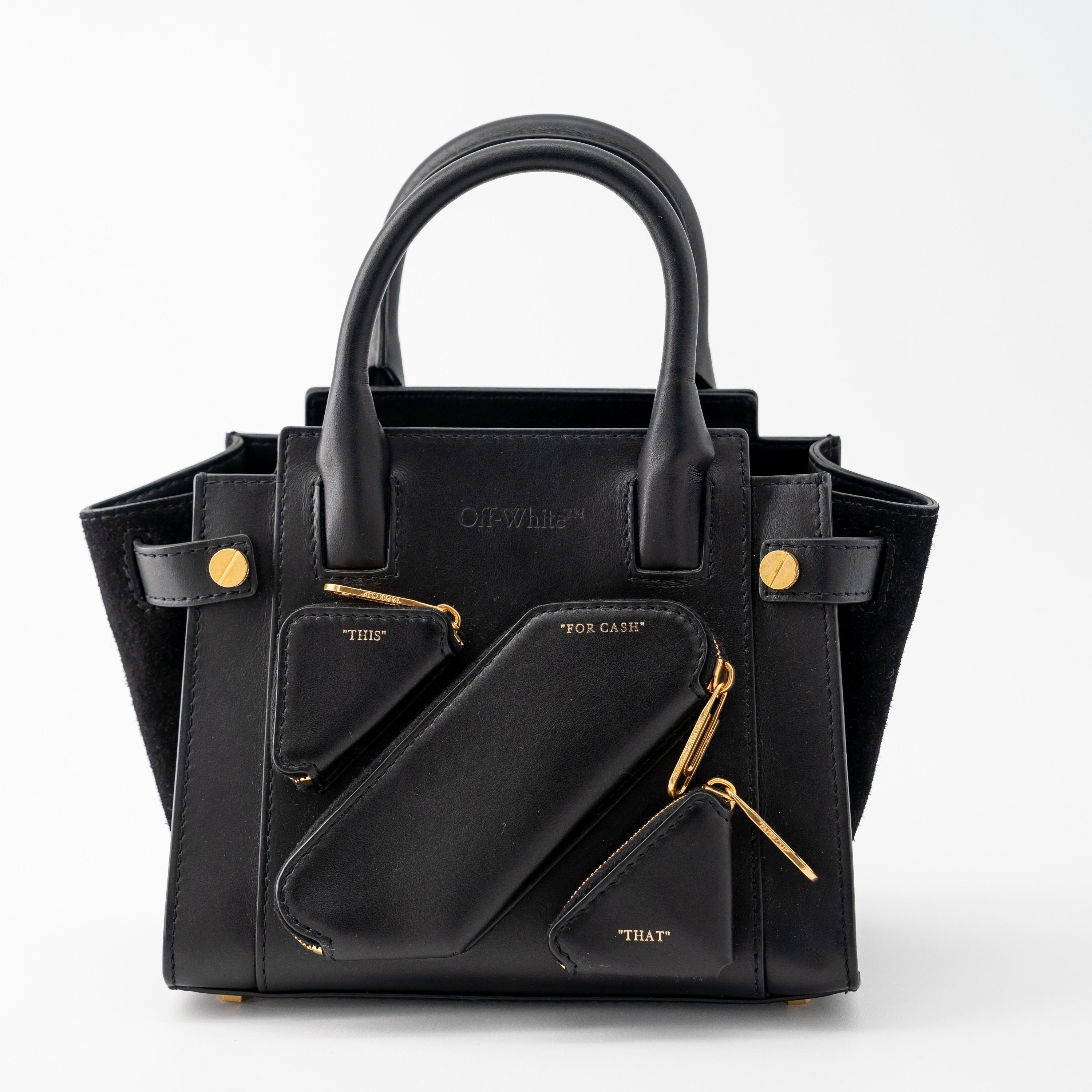 Off-White Off-White City Tote Black Leather Shoulder Bag Gold Size ONE SIZE - 1 Thumbnail