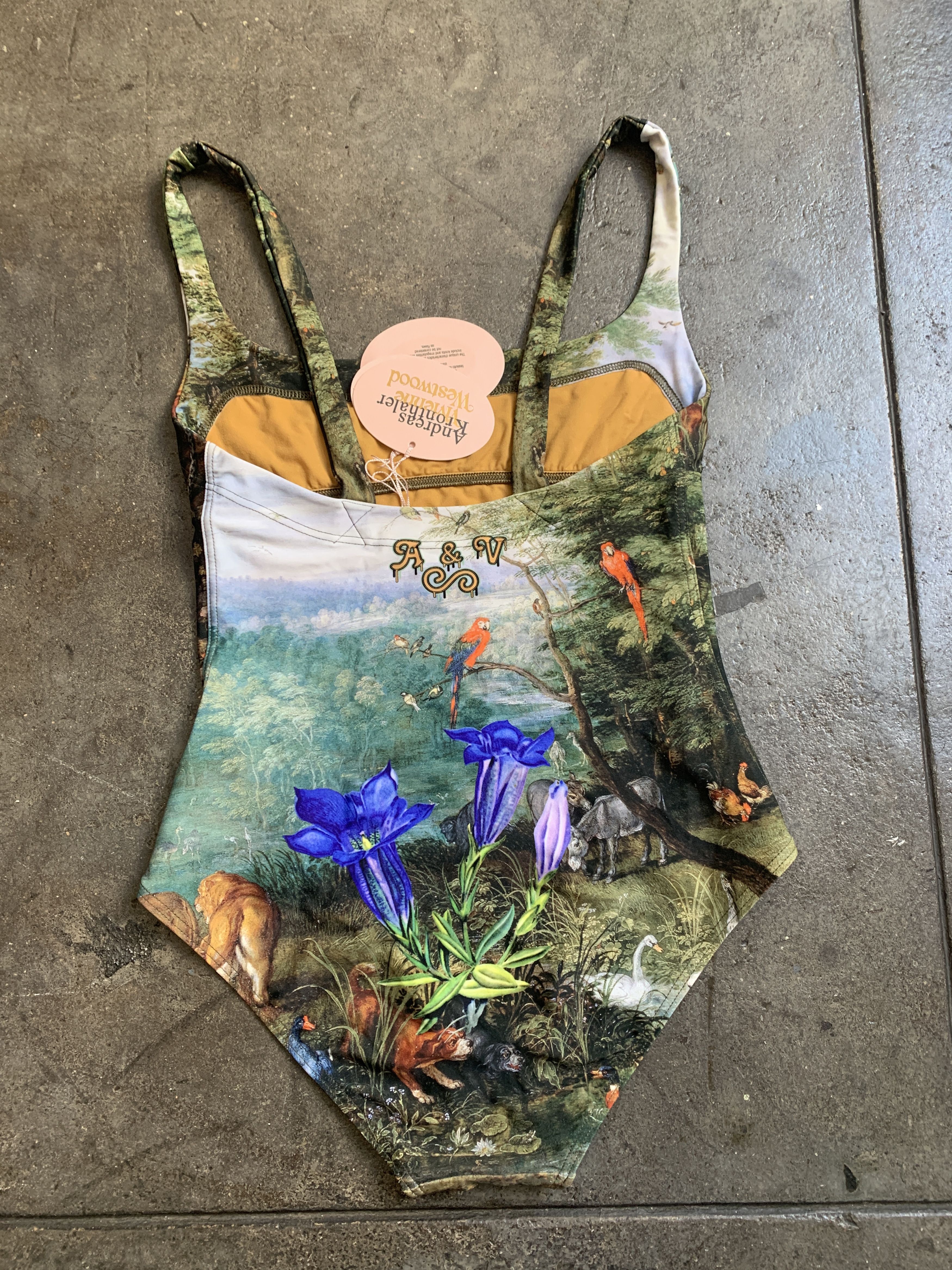 Vivienne Westwood NWT 530$ Andreas Kronthaler painting 1 piece Swim Suit Size ONE SIZE - 7 Thumbnail