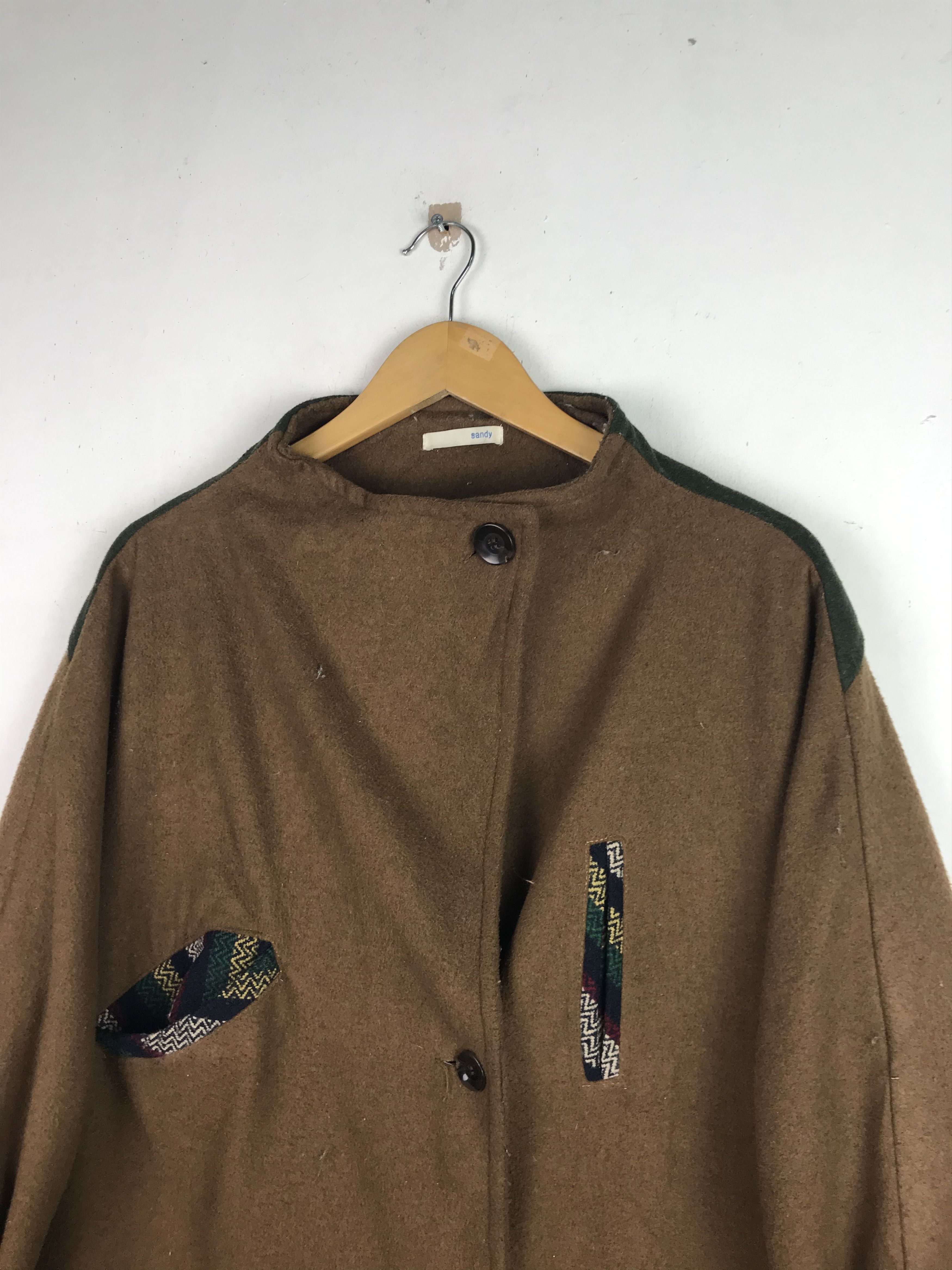 Other Vintage Wool Long Jacket Rare Design Size US XL / EU 56 / 4 - 5 Thumbnail