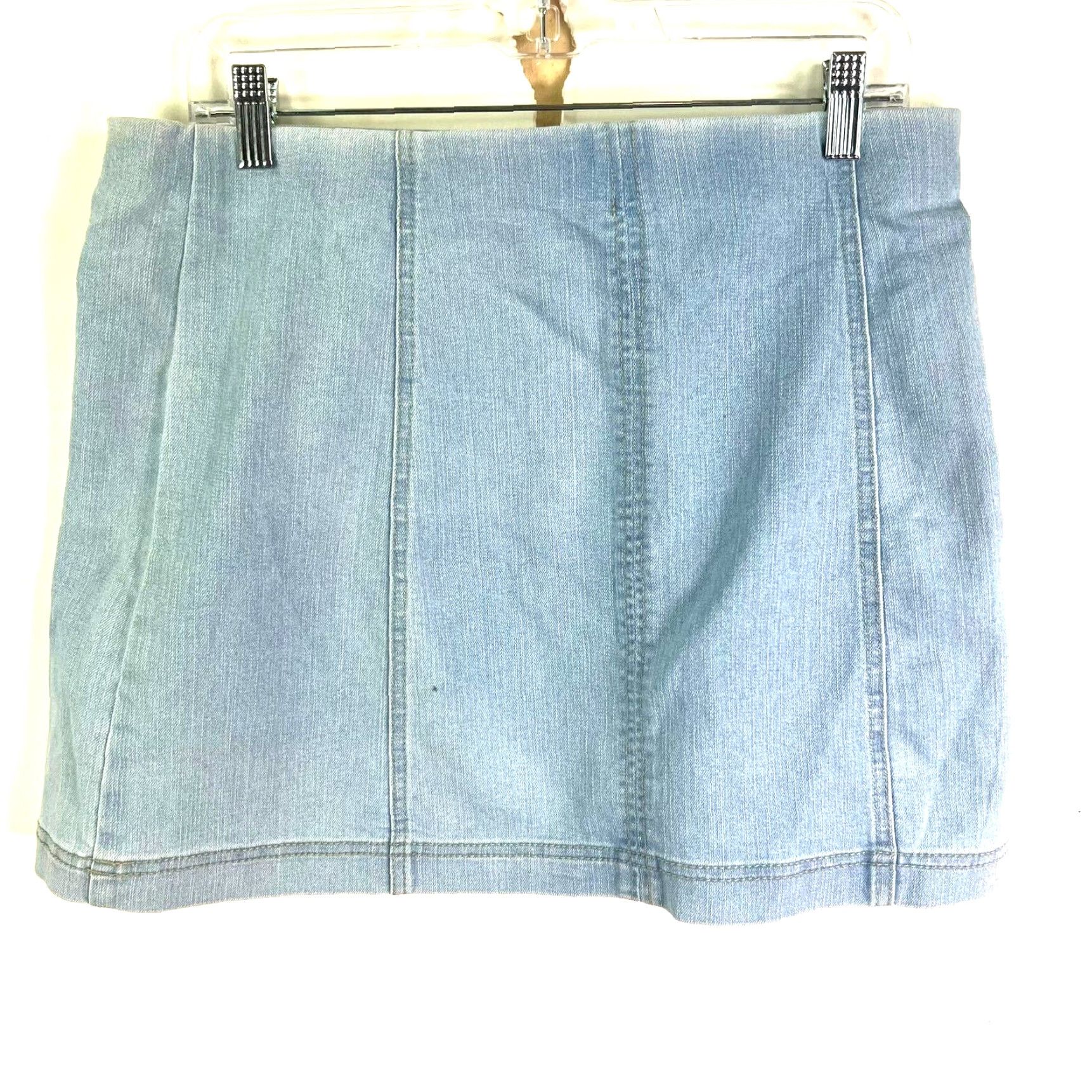 Vintage No Boundaries Denim Mini Skirt Womens Size L Blue 34X16 Size 36" / US 14 / IT 50 - 3 Thumbnail