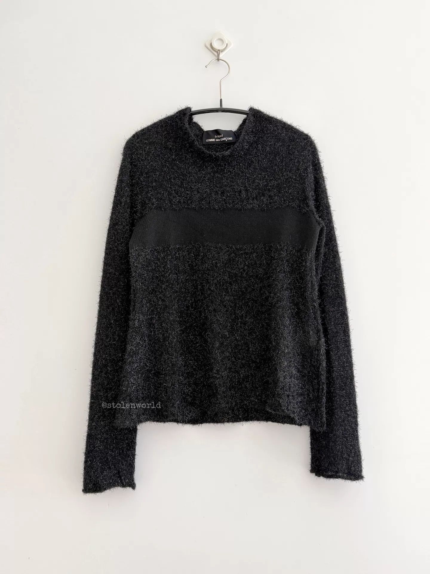 Comme des Garcons Comme des Garçons 99 Tricot Knit Top Blk Shimmer Wool-Panel Size ONE SIZE - 5 Thumbnail