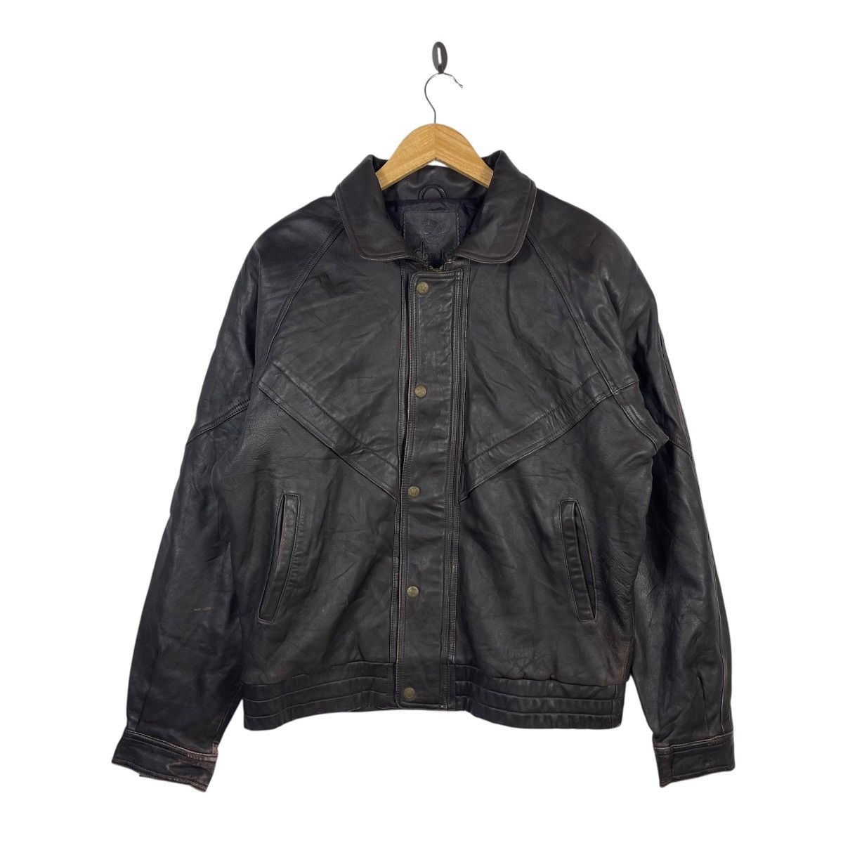 Vintage Vintage Candy Genuine Leather Bomber Jacket Black Quilted Size US L / EU 52-54 / 3 - 1 Thumbnail