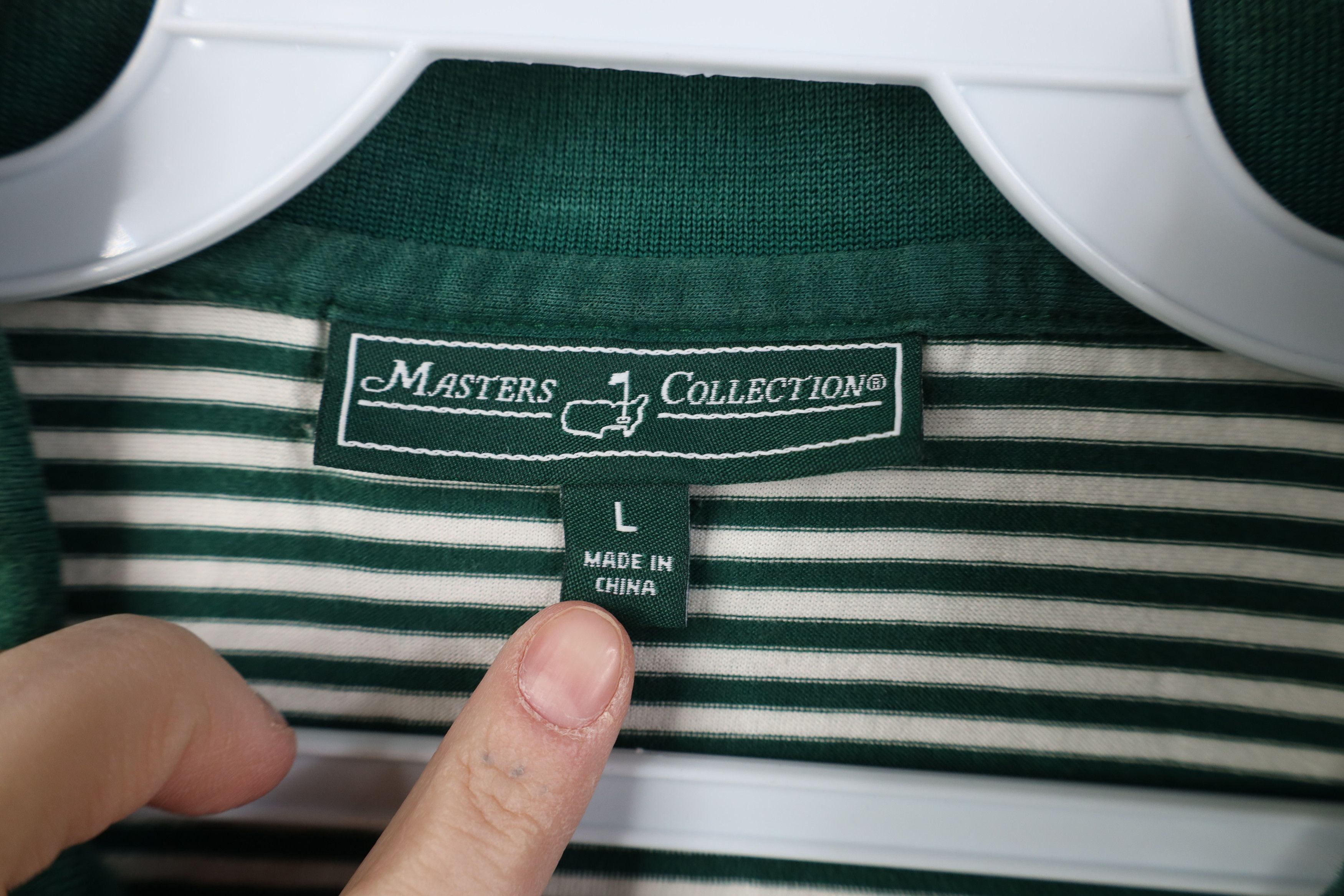 Vintage Vintage The Masters Augusta Striped Collared Golf Polo Shirt Size US L / EU 52-54 / 3 - 8 Thumbnail