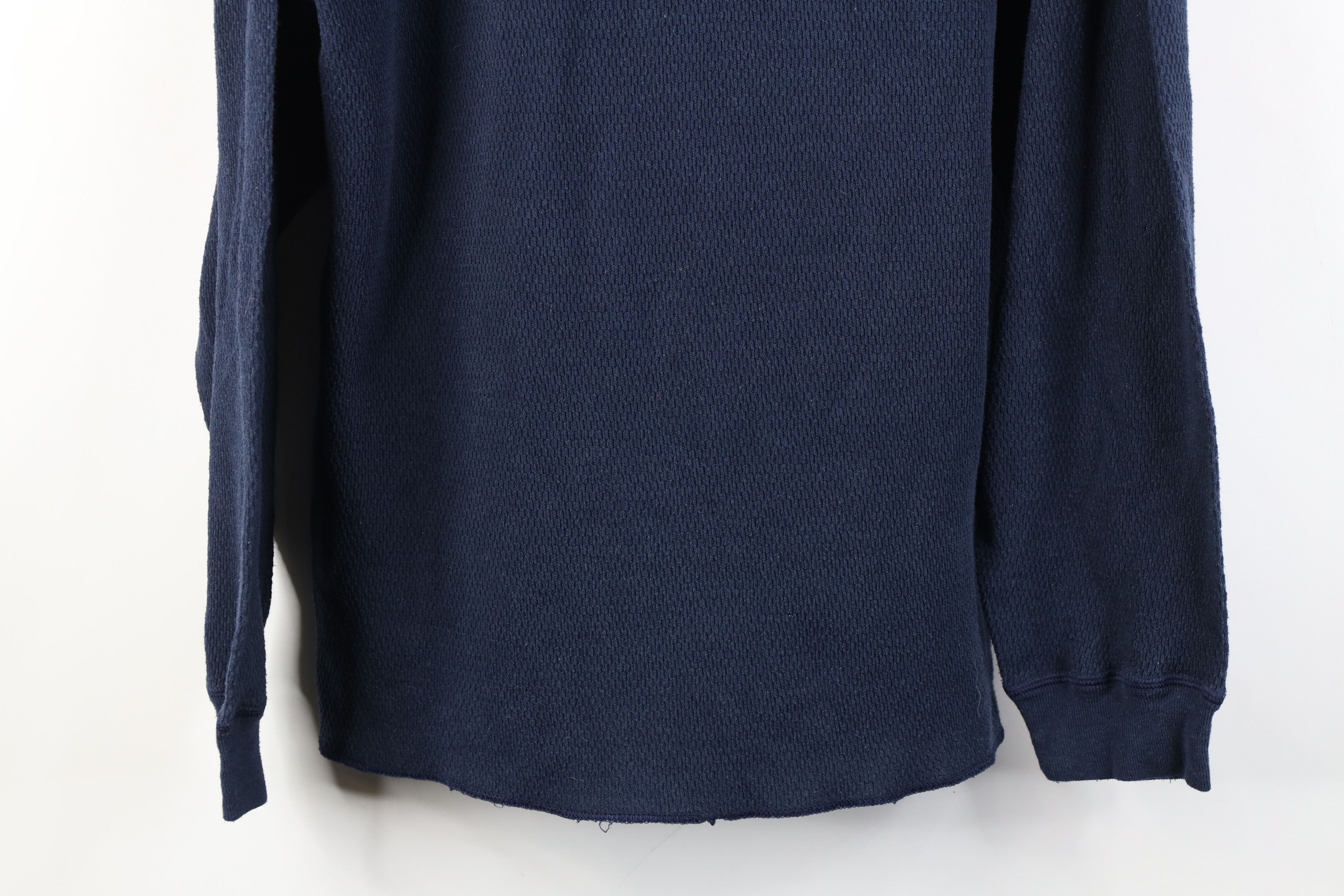 Vintage Vintage 90s Streetwear Waffle Knit Henley T-Shirt Blue Size US L / EU 52-54 / 3 - 3 Thumbnail