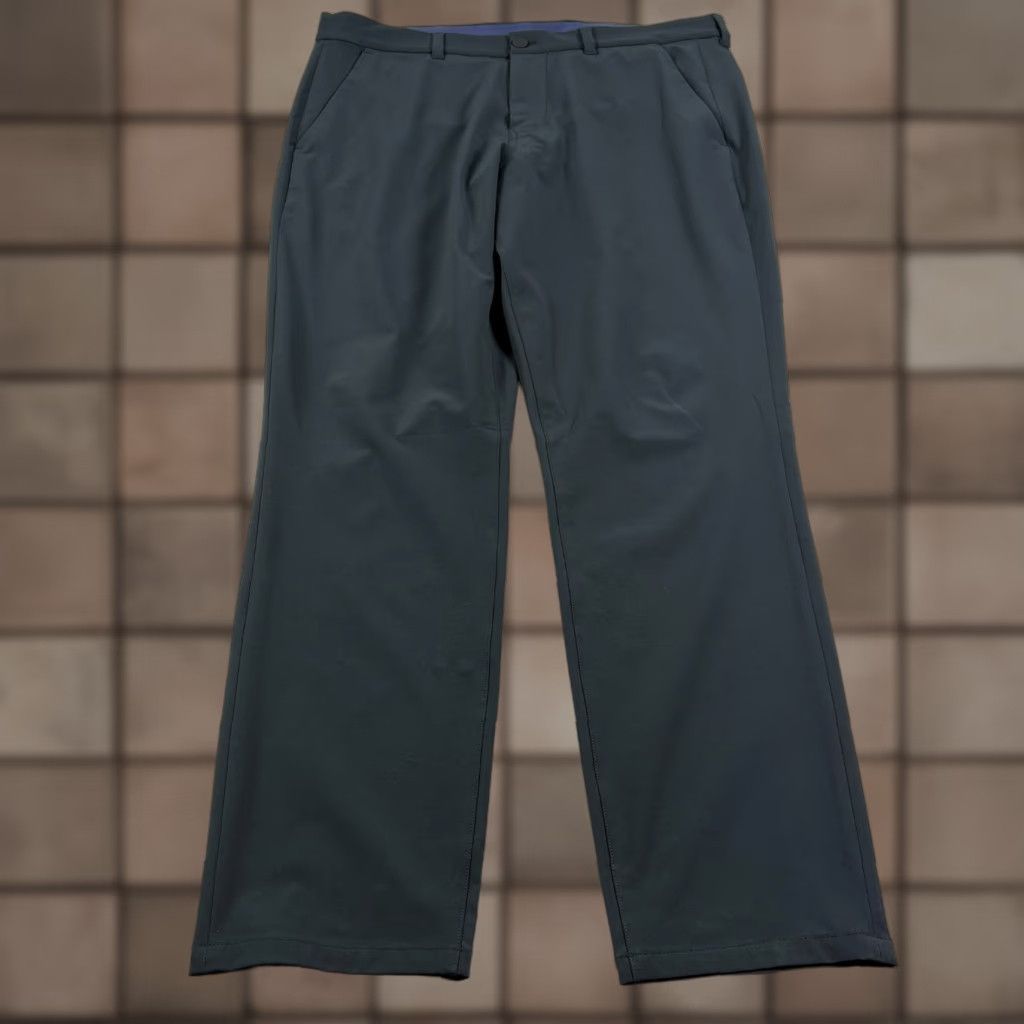 Mizzen+Main Pants Mens 36x30 Black Helmsman Slim Fit Golf Slacks Stretch Dress Pants