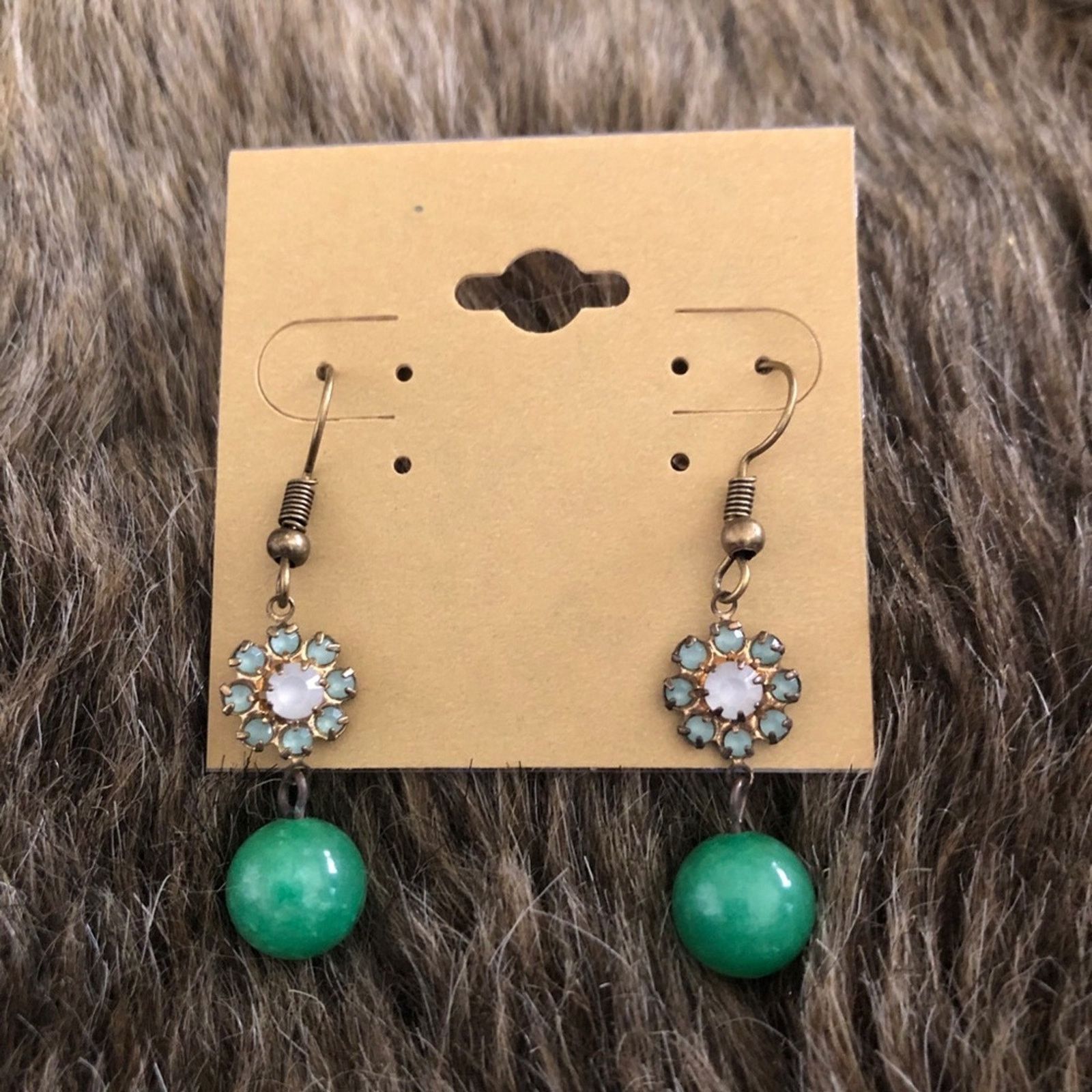 Vintage Vintage repurpose glass stone dangle earrings Size ONE SIZE - 2 Thumbnail