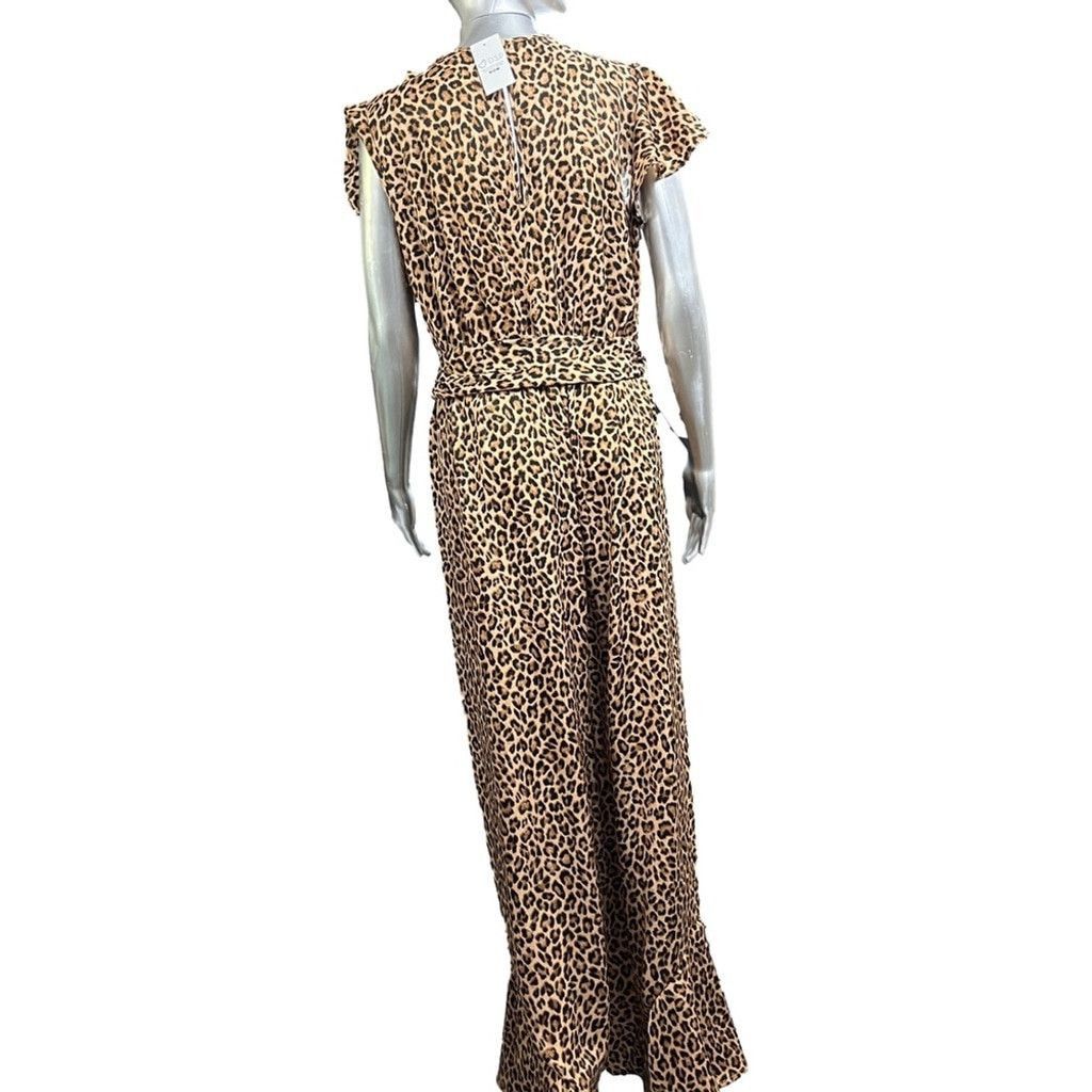 Other Chic Leopard Print Jumpsuit with Wrap Detail & Belt – NWT Size L / US 10 / IT 46 - 9 Thumbnail