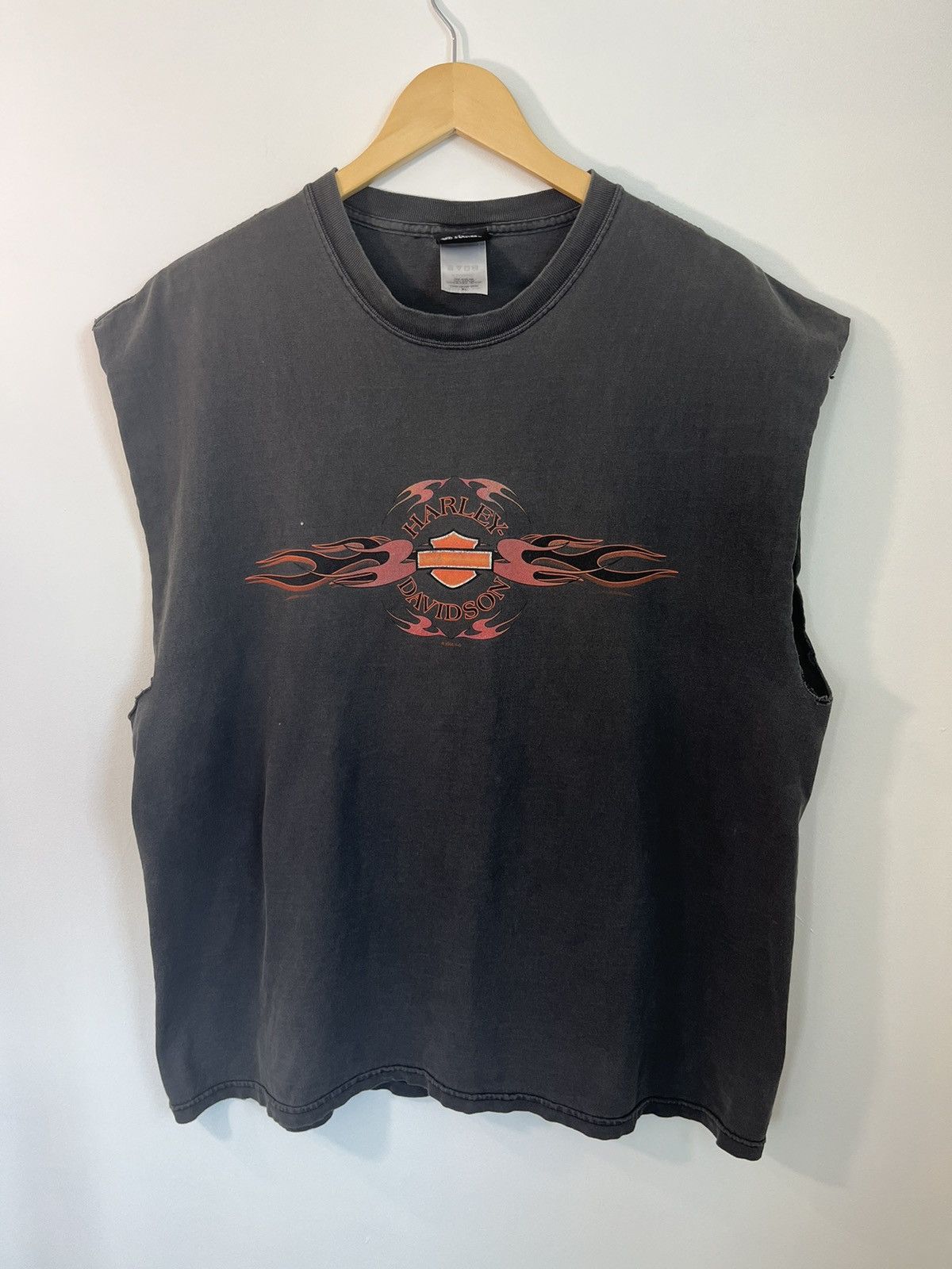 Harley Davidson Thrashed Sun Faded Harley Davidson Cut Off Tee Size US XL / EU 56 / 4 - 2 Thumbnail
