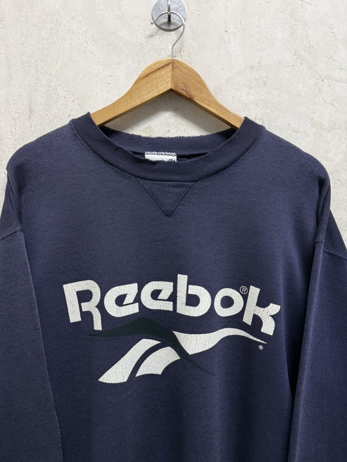 Reebok Vintage 90s Distressed Reebok Sweatshirt Big Logo Size US M / EU 48-50 / 2 - 2 Thumbnail
