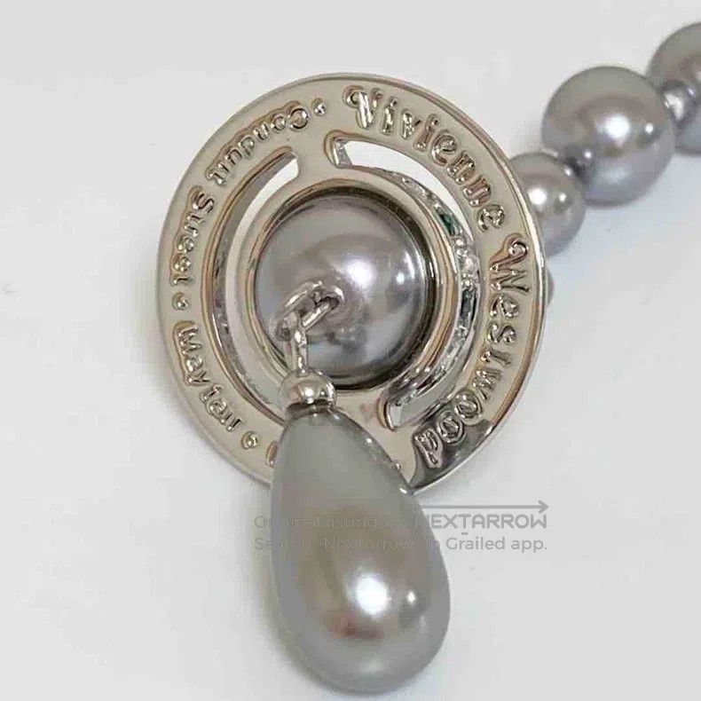 Vivienne Westwood Vivienne Westwood Gray Pearl Long Necklace Sweater Chain Size ONE SIZE - 5 Thumbnail