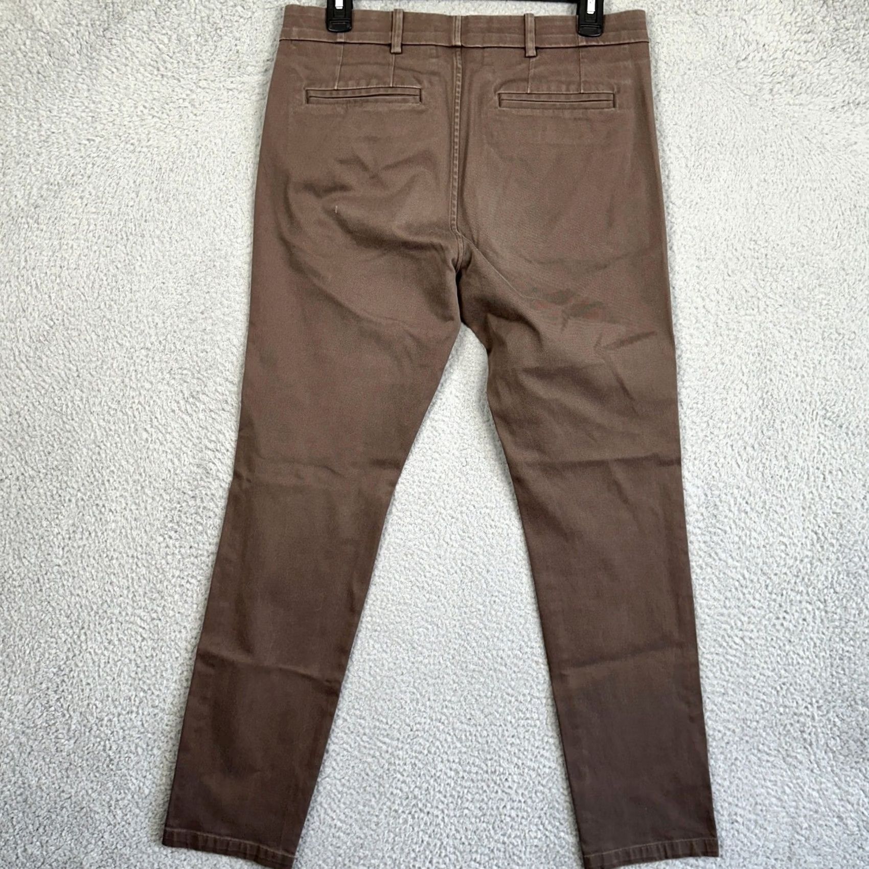 Vintage Hill City Everyday Slim Fit Chino Pants Brown 31X32 Slim Tapered Flat Front Pockets Casual Business Travel Mens Size US 31 - 2 Thumbnail