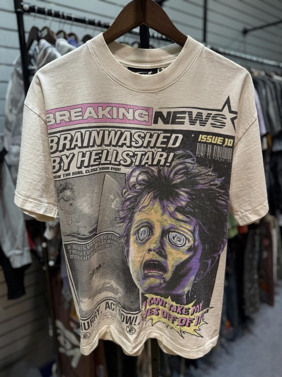 HELLSTAR Hellstar Men's White Brain Wash T-Shirt Size (M) Authentic Size US M / EU 48-50 / 2 - 1 Thumbnail