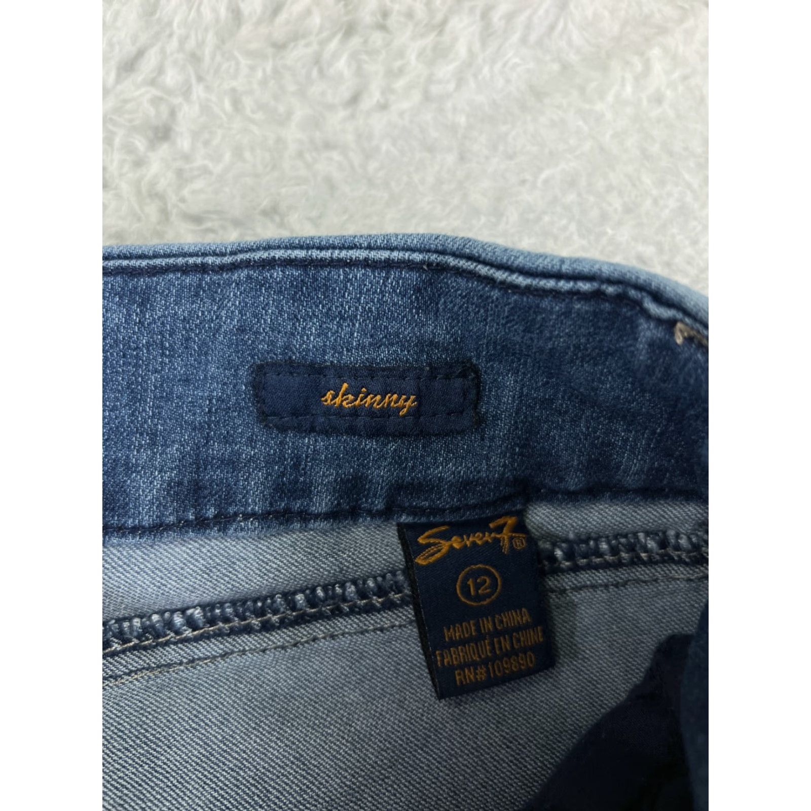 Vintage Seven7 Jeans Women 12 Blue Denim Skinny Taper Cotton Blend 29x29 Womens Size 34" / US 12 / IT 48 - 7 Thumbnail
