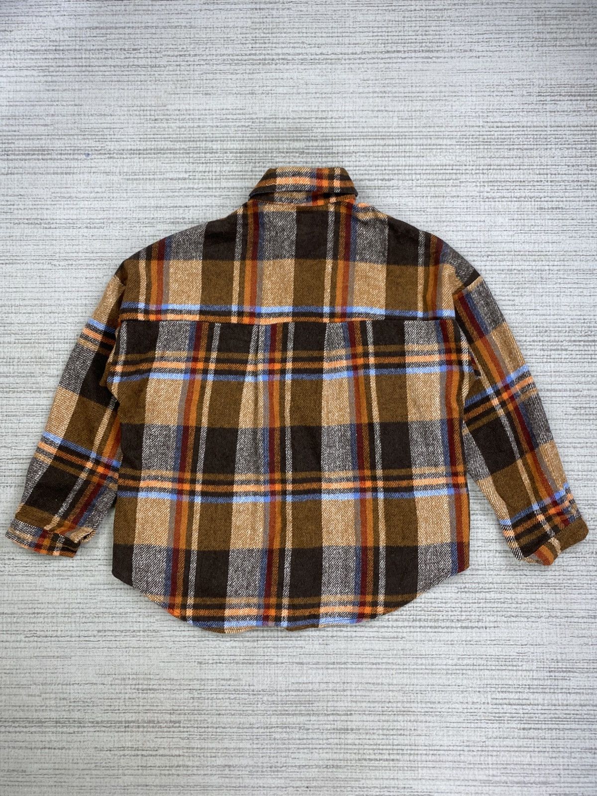 Japanese Brand × Vintage Vintage Spray Premium Japan Orange Checked Flannel Size US L / EU 52-54 / 3 - 2 Thumbnail