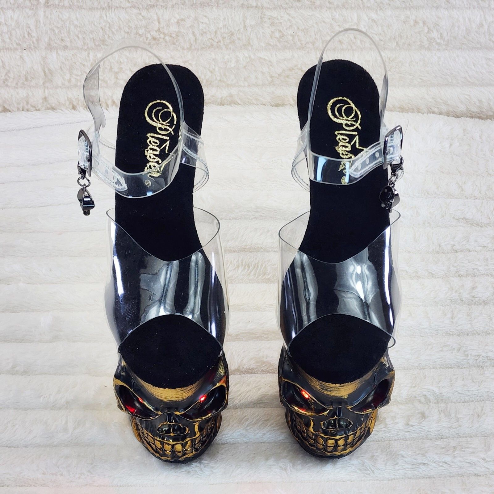 Other Rapture Clear Upper Gold Brass Skull & Bones 8" High Heel Pl Size US 8 / IT 38 - 4 Thumbnail