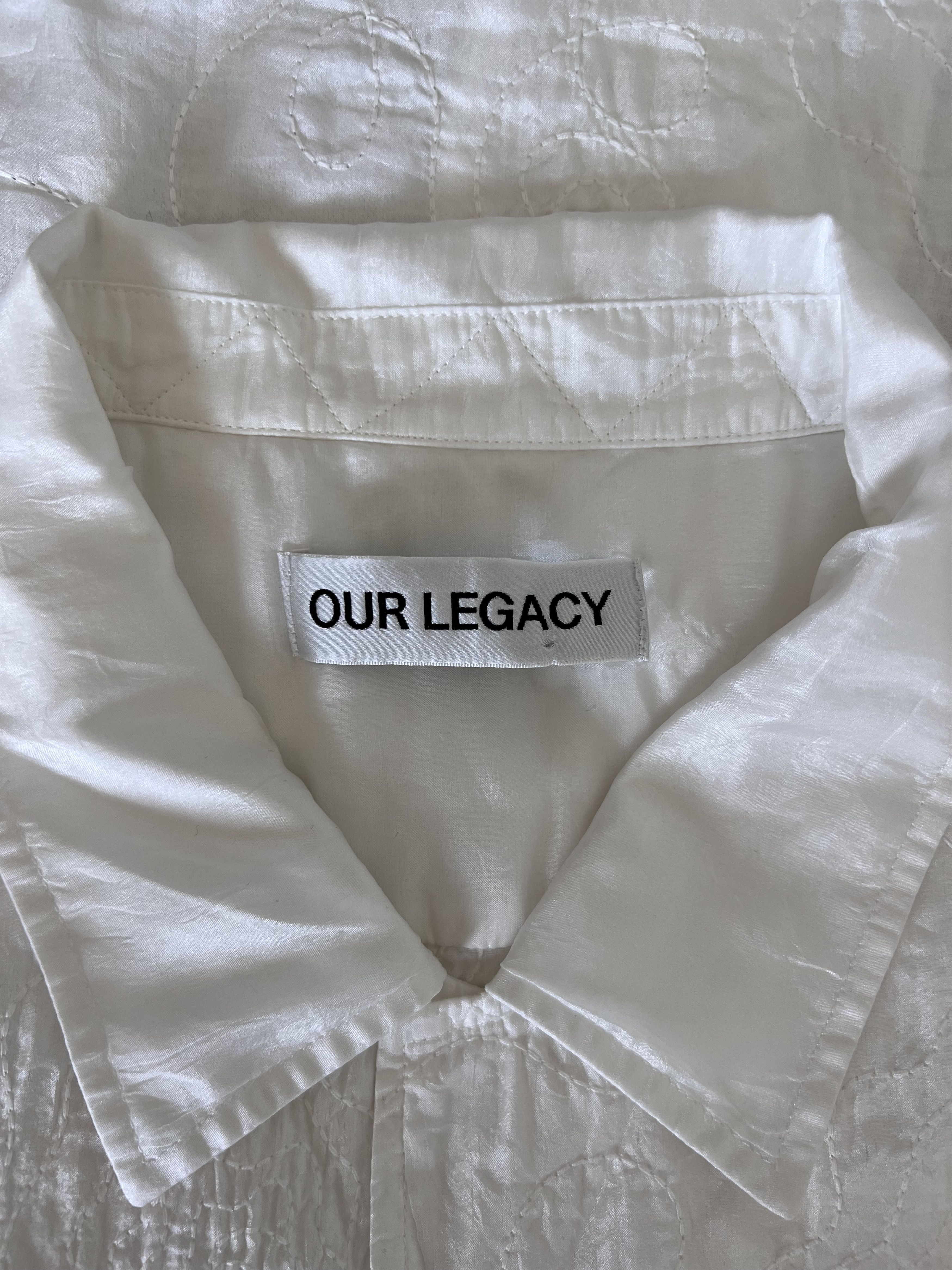 Our Legacy Our Legacy Flower Embroidery Heusen Button Up Shirt in White Size US L / EU 52-54 / 3 - 8 Thumbnail