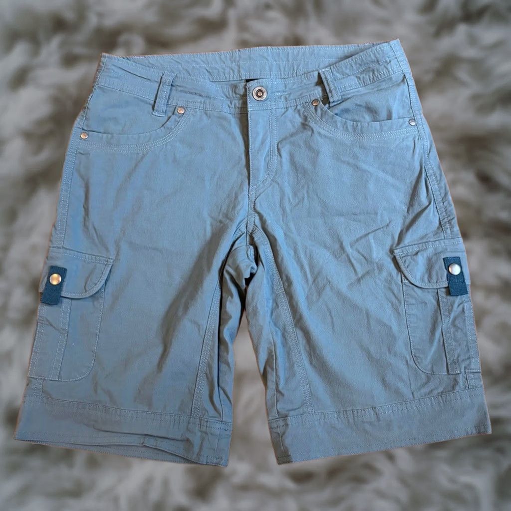 Vintage Kuhl Womens Splash Cargo Hiking Shorts Blue Cotton Stretch Size 8 10" inseam Size 30" / US 8 / IT 44 - 1 Thumbnail