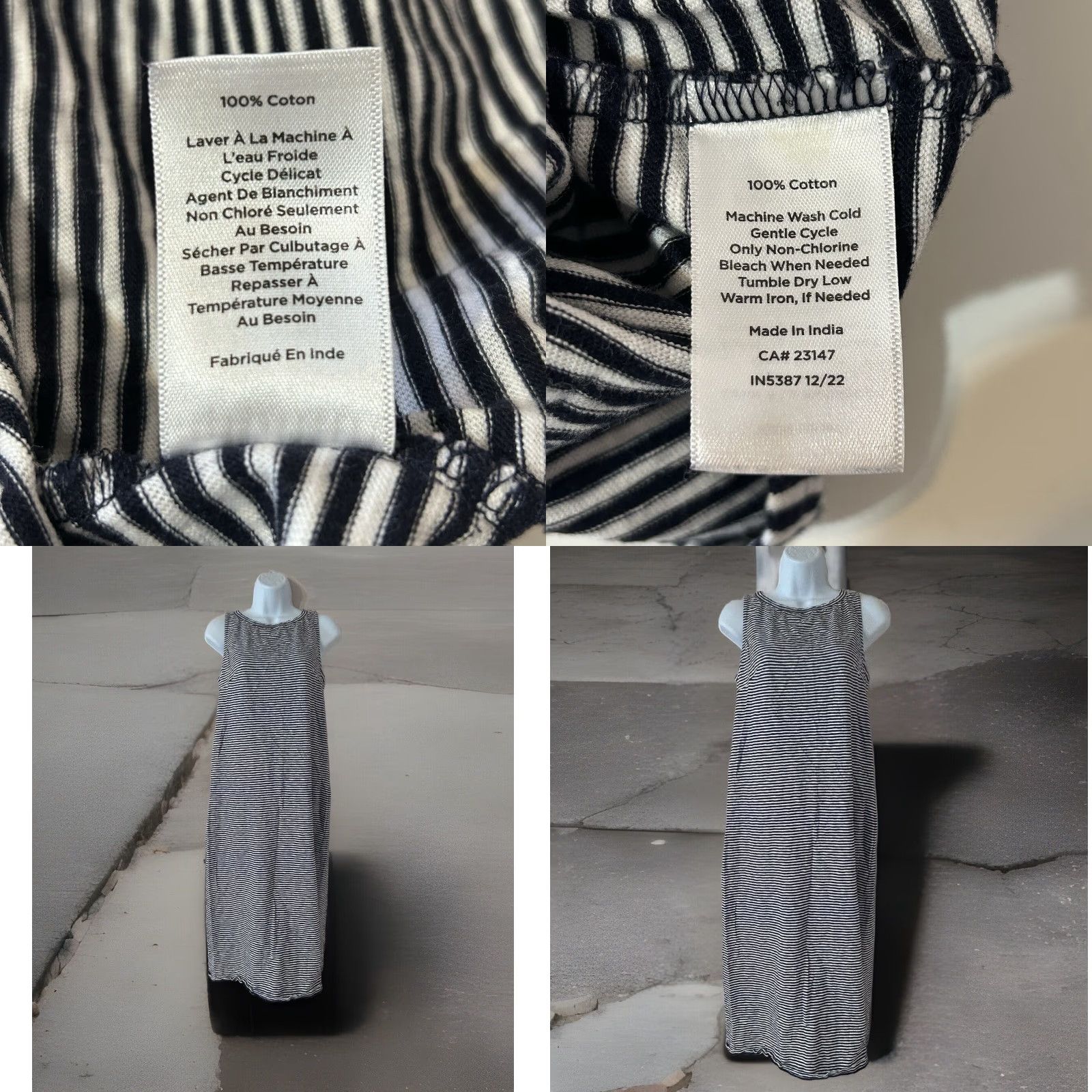 Talbots Talbots Sleeveless Maxi Dress Women M Navy Blue White Striped Keyhole Back Side Slits Pattern Multicolor Nautical Preppy 90s? Size M / US 6-8 / IT 42-44 - 9 Thumbnail