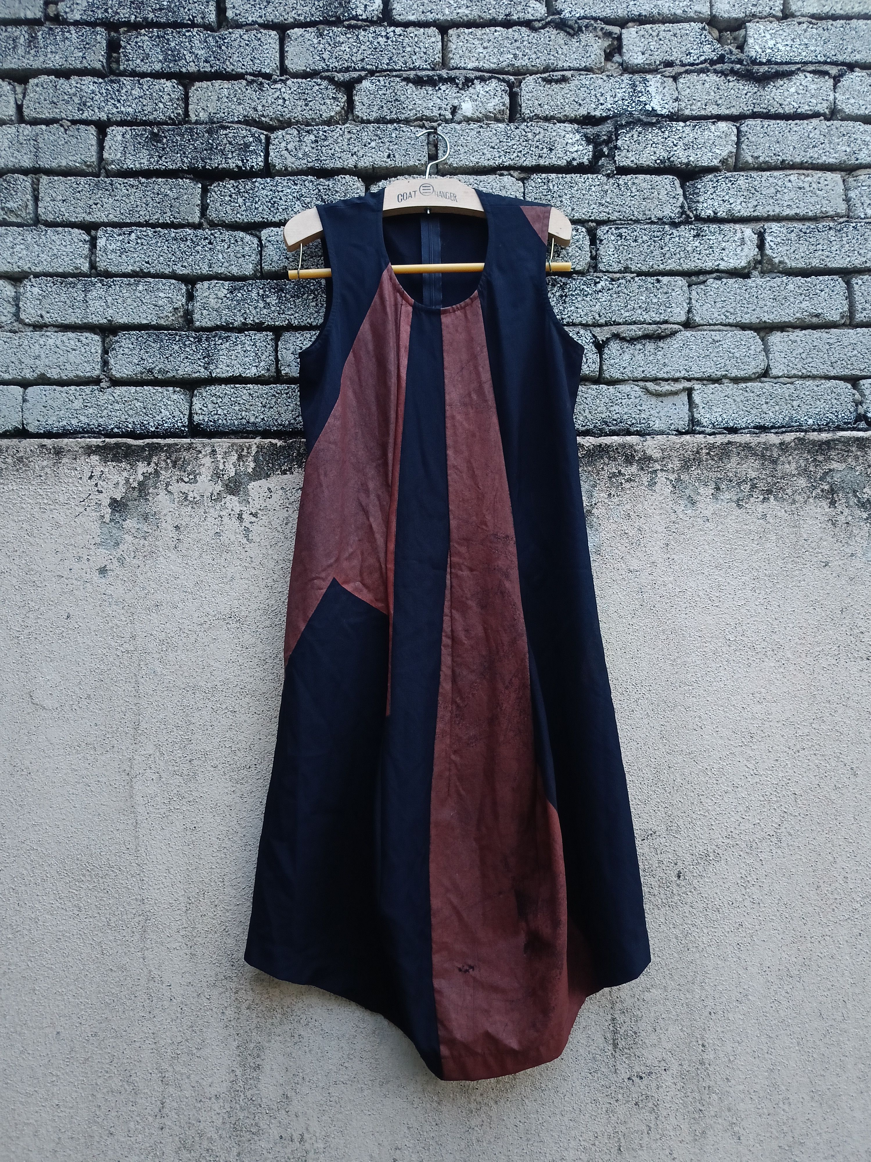 Comme des Garcons AW96 COMME des GARÇONS SLEEVELESS SWITCH DRESS NAVY/BROWN Size M / US 6-8 / IT 42-44 - 2 Thumbnail