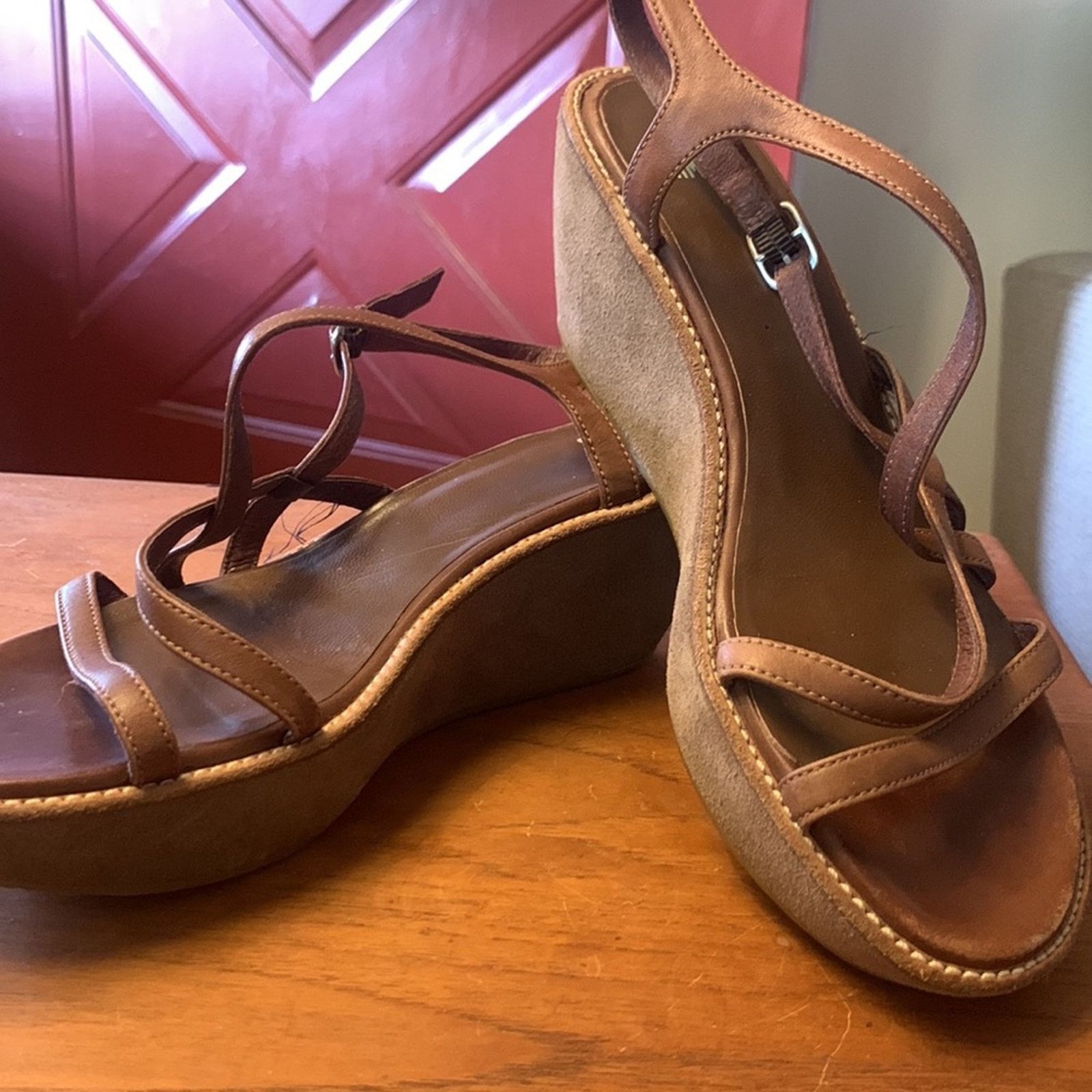 Camper Camper Spain brown strappy wedge platform sandals Size US 8 / IT 38 - 9 Thumbnail