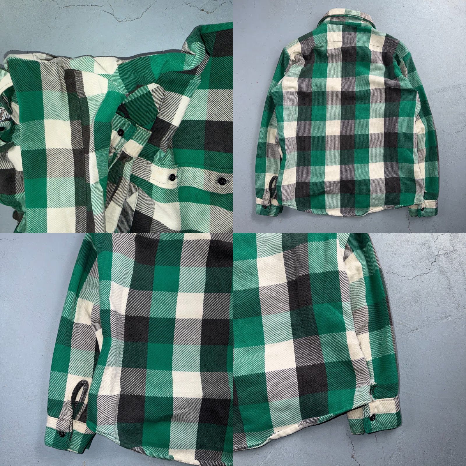 Vintage VTG Five Brother Shirt Mens M Shadow Plaid Flannel USA Green 1980s 80s Black Size US M / EU 48-50 / 2 - 9 Thumbnail