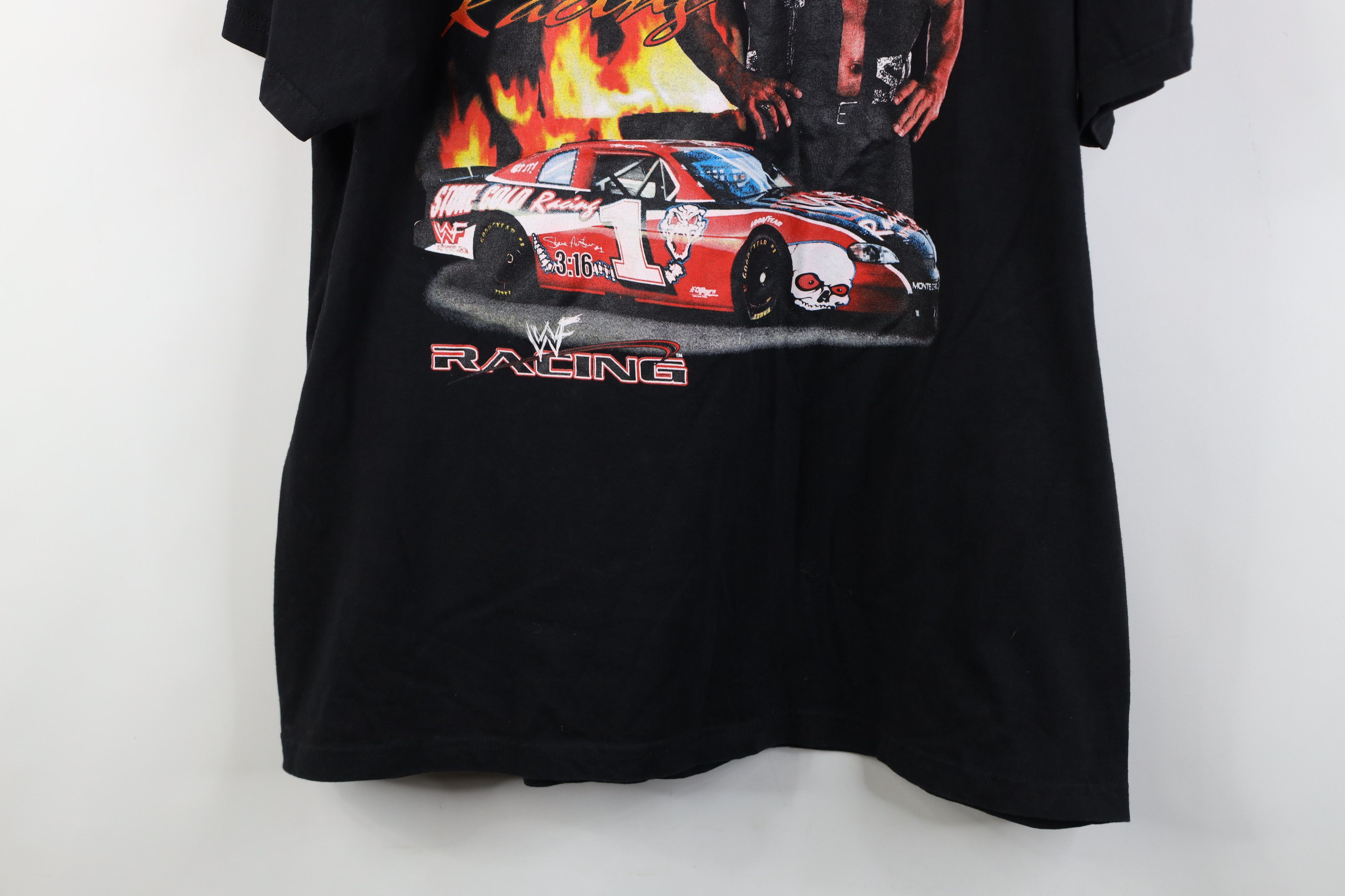 Vintage Vintage 90s WWF Wrestling Cold Steve Austin Racing T-Shirt Size US XL / EU 56 / 4 - 3 Thumbnail