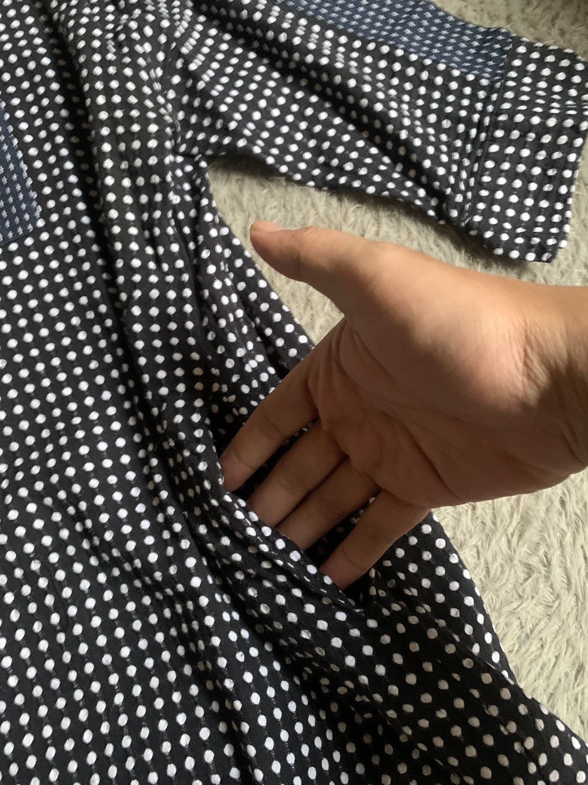 Alexander Wang Alexander Wang Polkadot Sashiko Stich Collarless Shirt Size US L / EU 52-54 / 3 - 7 Thumbnail