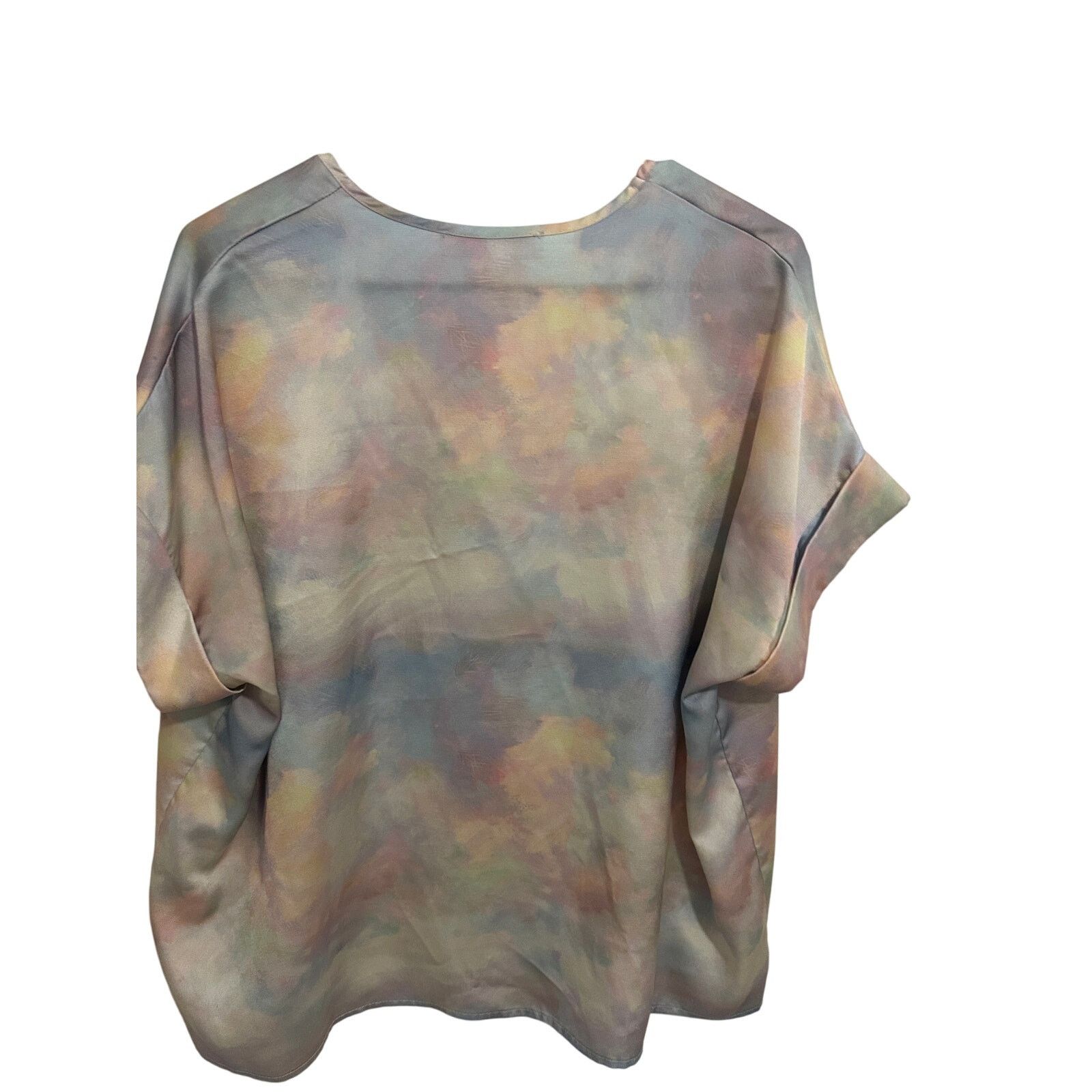 Other KARLIE Tie Dye Multicolor Short Rolled Sleeve V-Neck Blouse Size M / US 6-8 / IT 42-44 - 8 Thumbnail