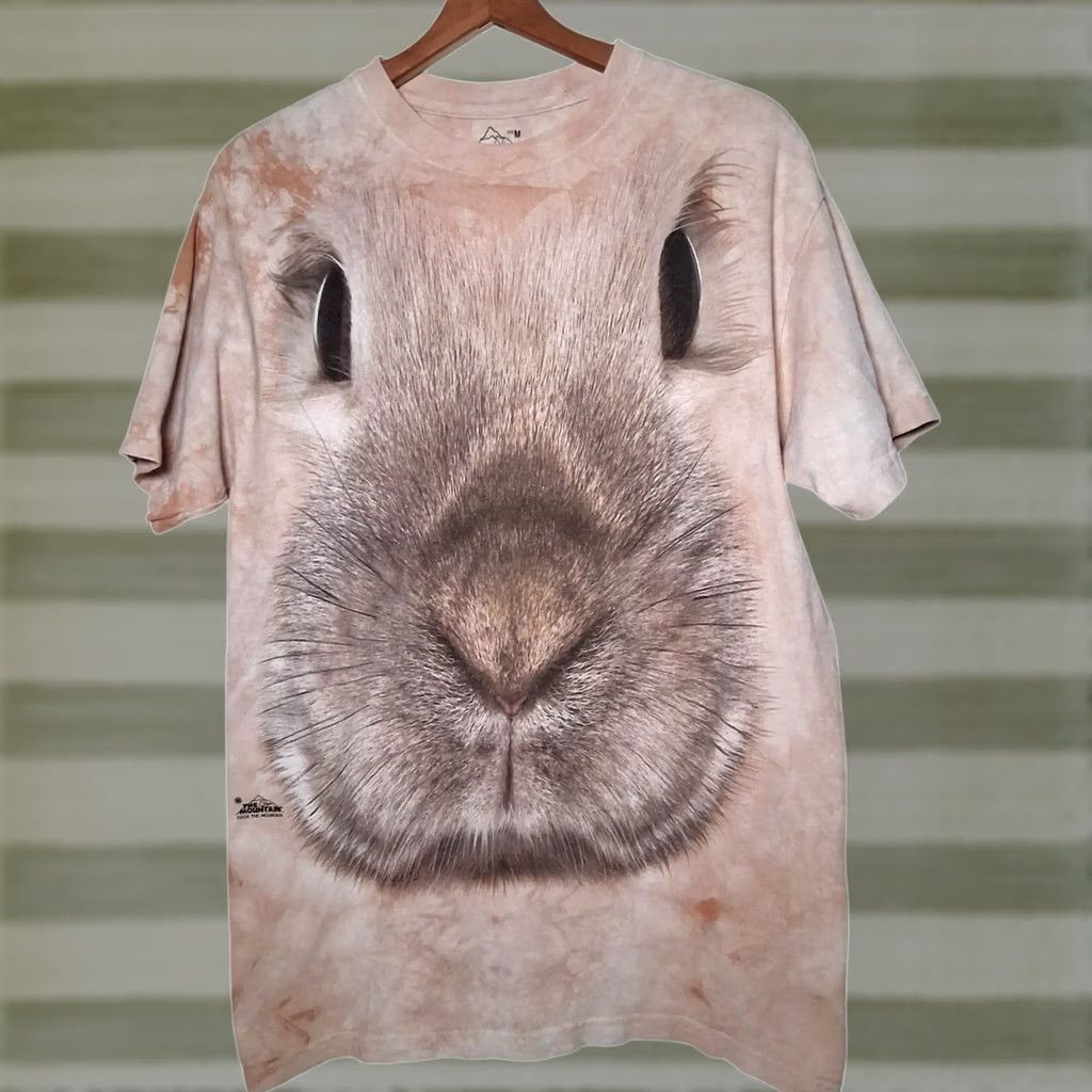 The Mountain VINTAGE The Mountain Bunny Rabbit Face Shirt T-Shirt Medium Beige Tie Dye Graphic Men Size US M / EU 48-50 / 2 - 1 Thumbnail